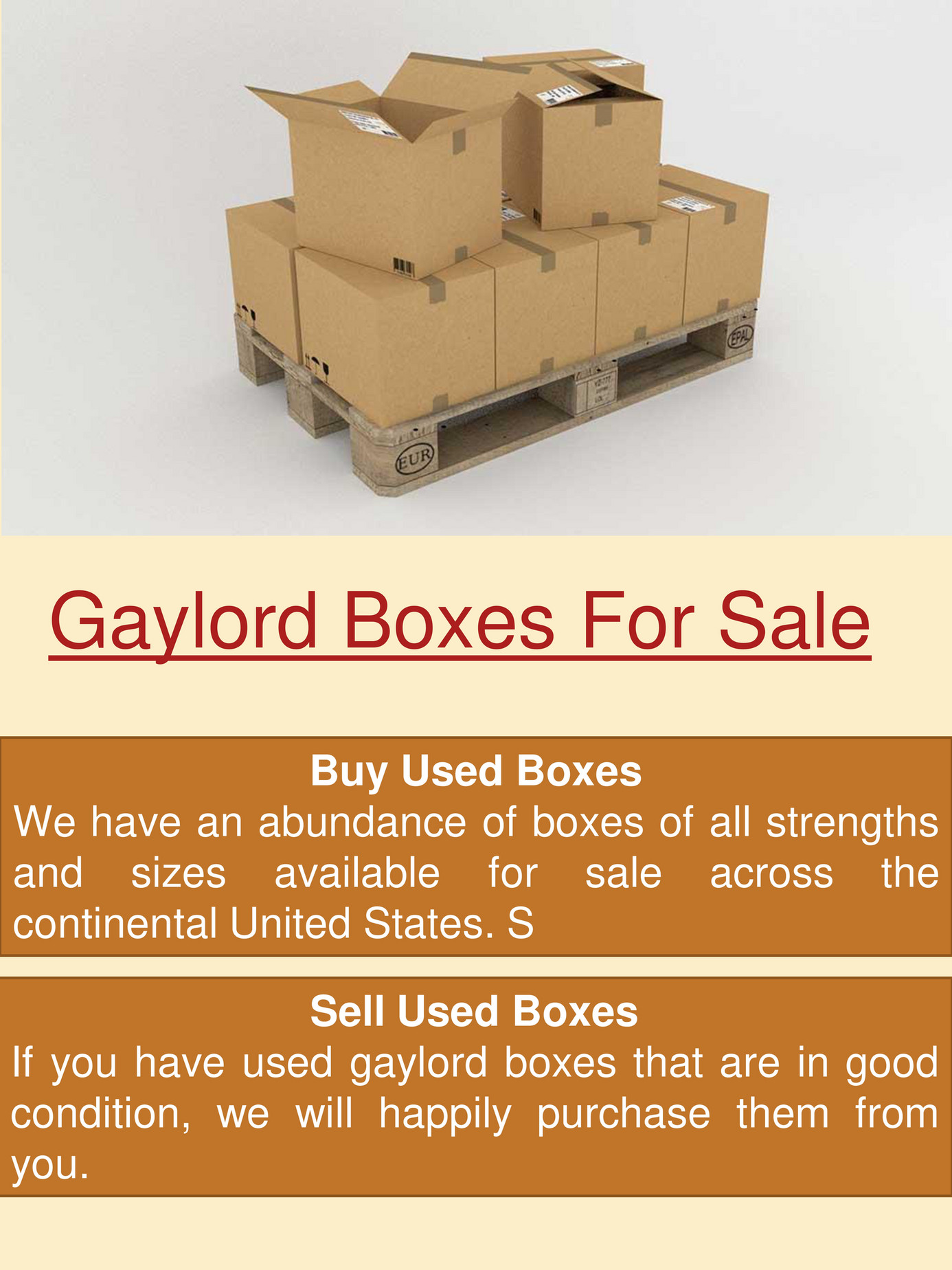 The Gaylord Box Exchange Gaylord Boxes For Sale Call US ( 708 316