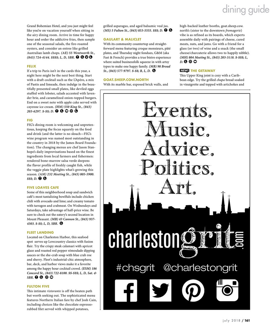 Gulfstream Communications Charleston Magazine July 18 Page 160 161
