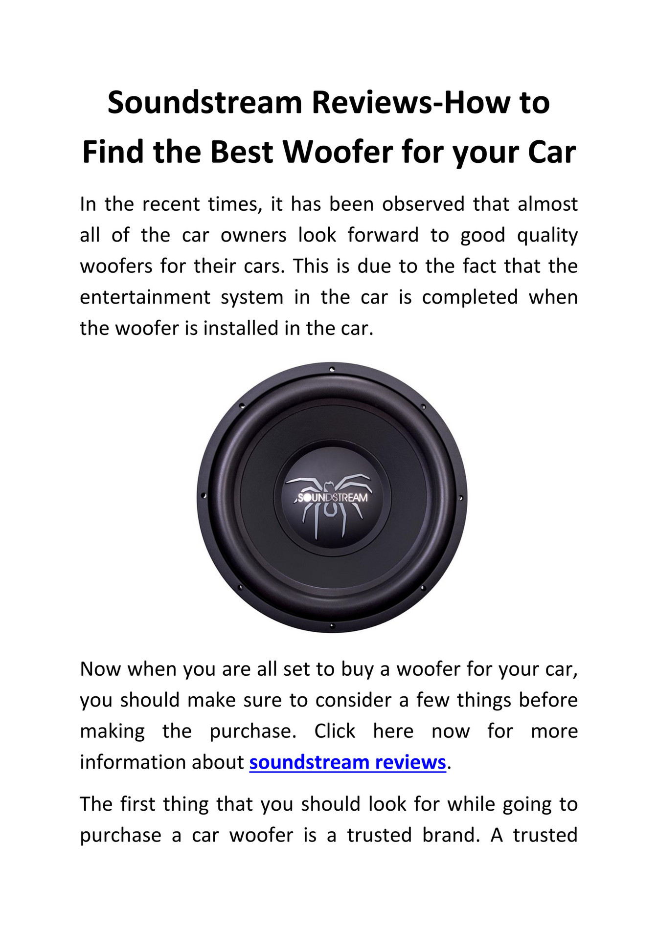 woofer soundstream