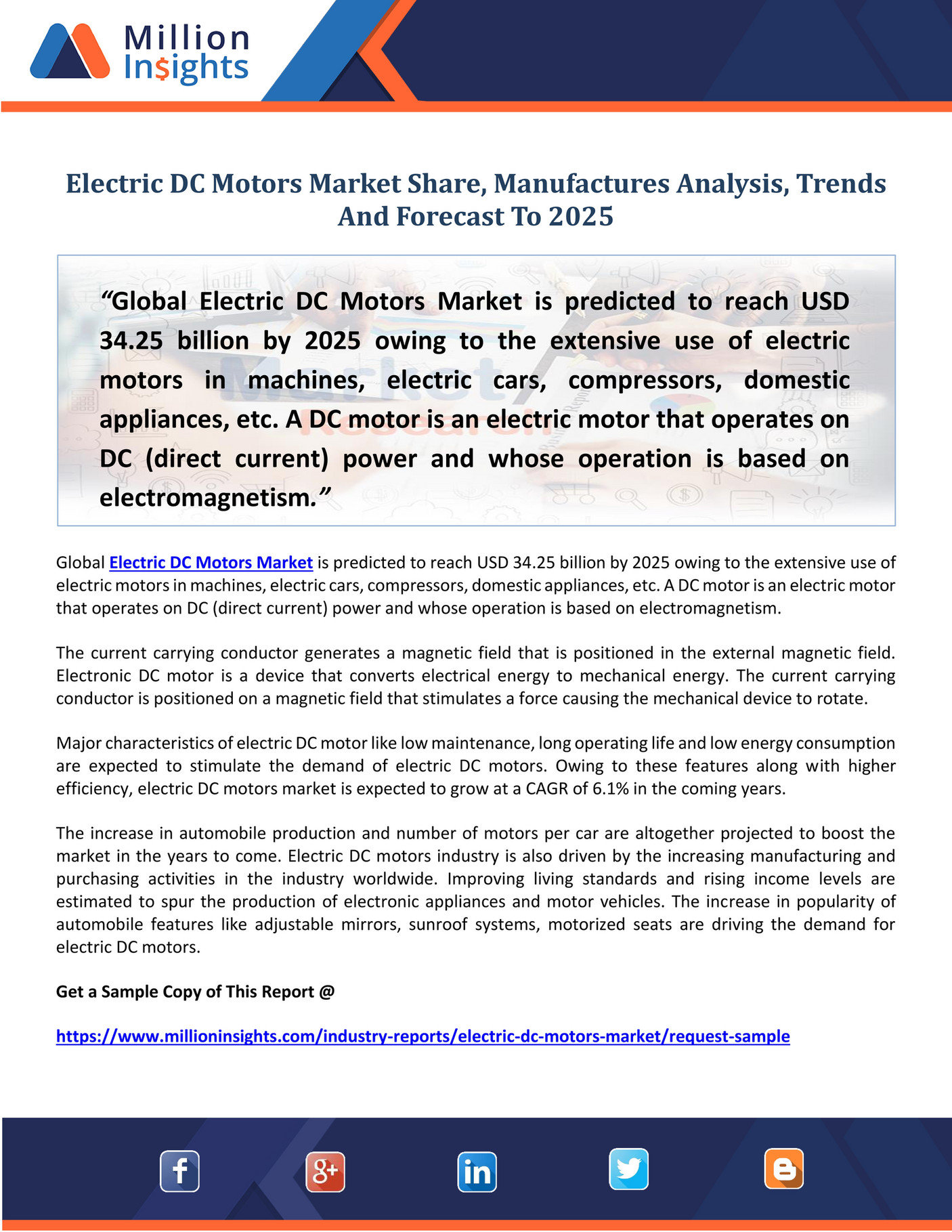 Market Developer Electric DC Motors Market Share, Manufactures