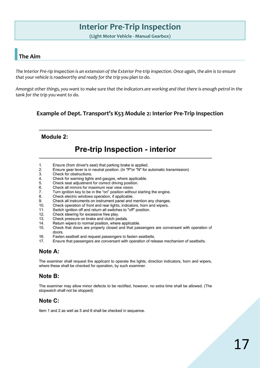 pre trip inspection k53 pdf