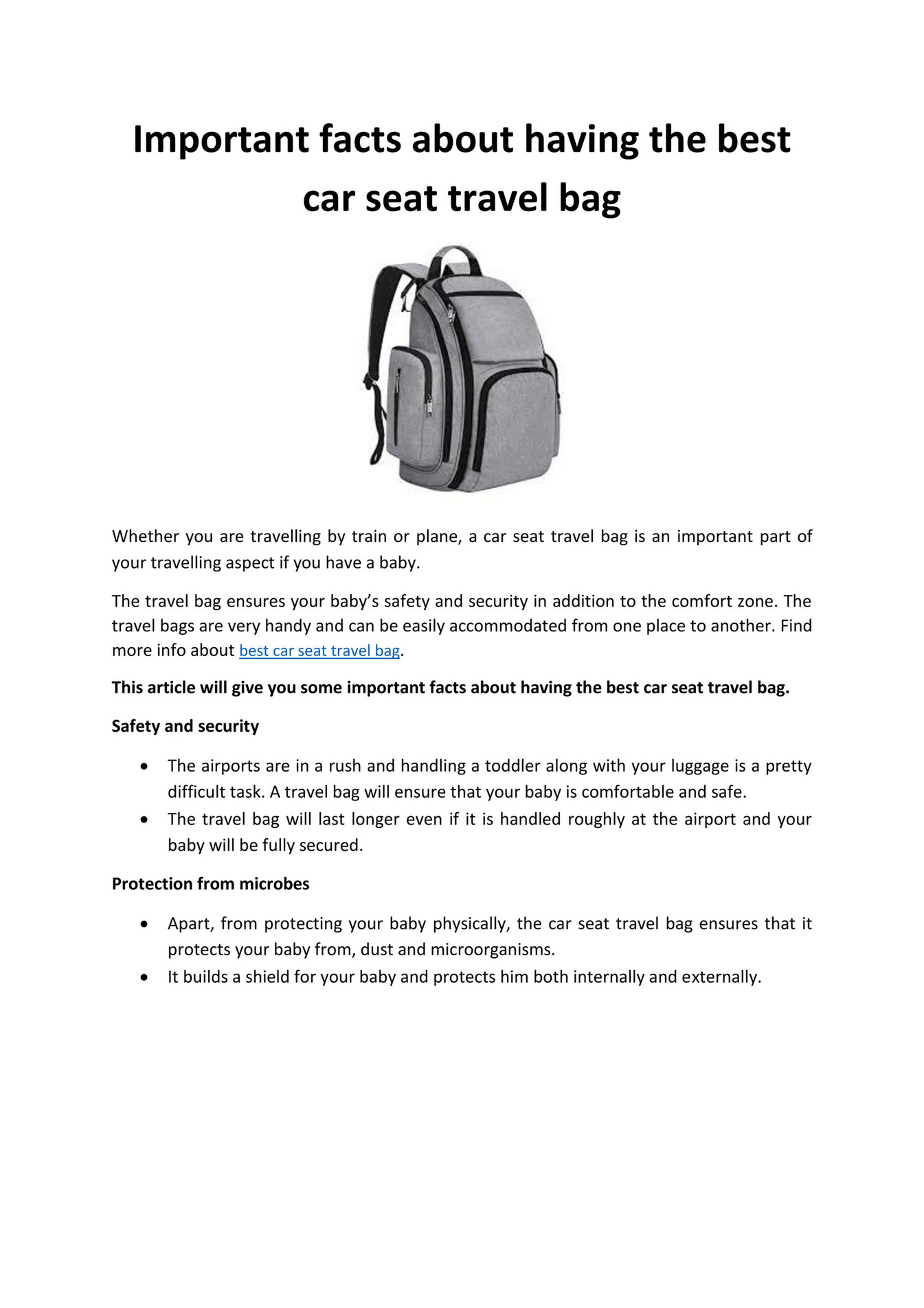 best car seat travel bag