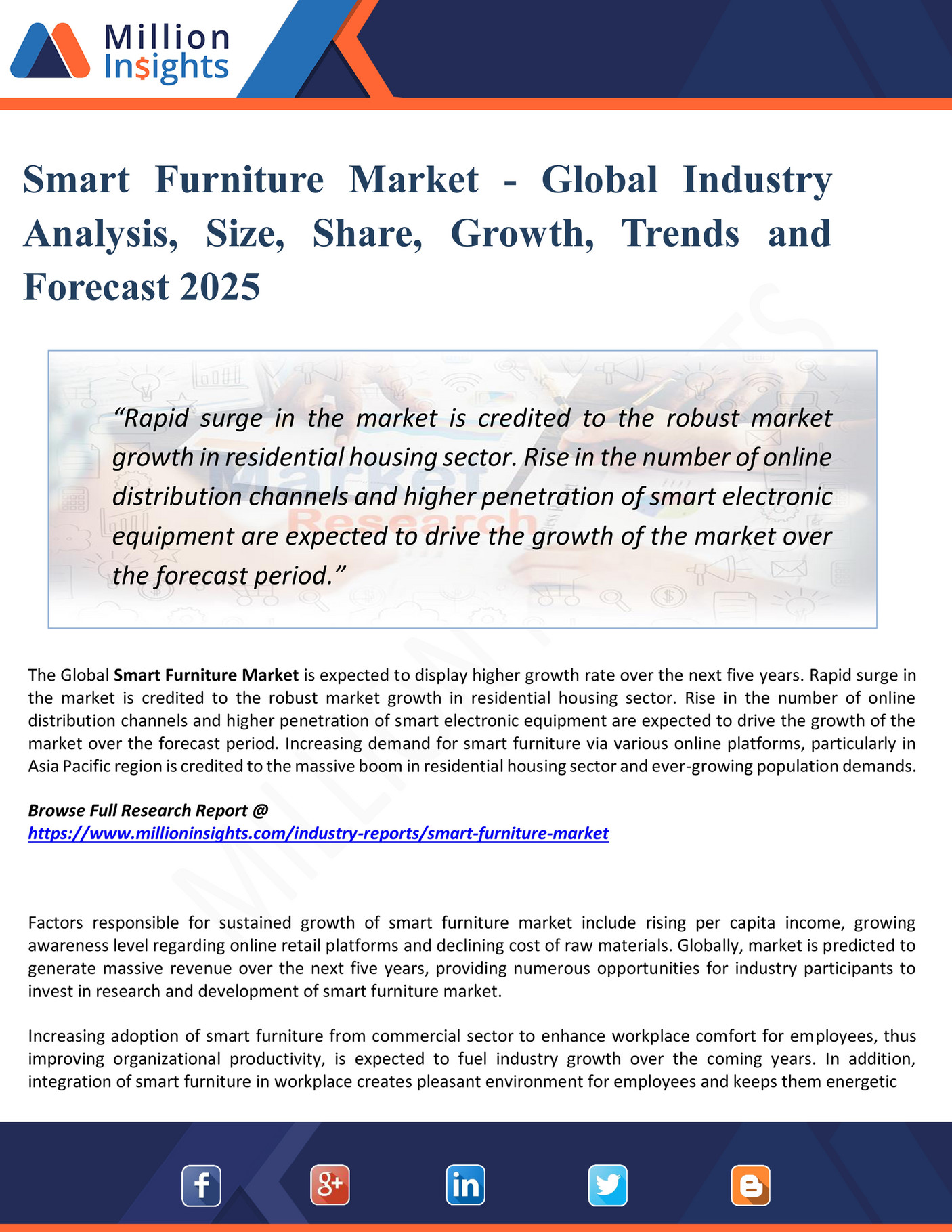 My publications Smart Furniture Market Global Industry Analysis