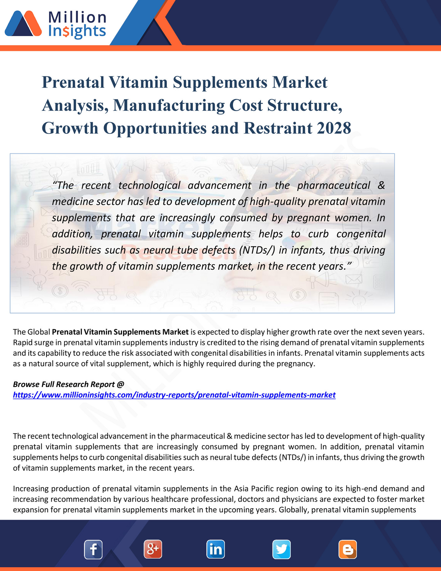 My Publications Prenatal Vitamin Supplements Market Analysis Manufacturing Cost Structure Growth Opportunities And Restraint 2028 Page 1 Created With Publitas Com