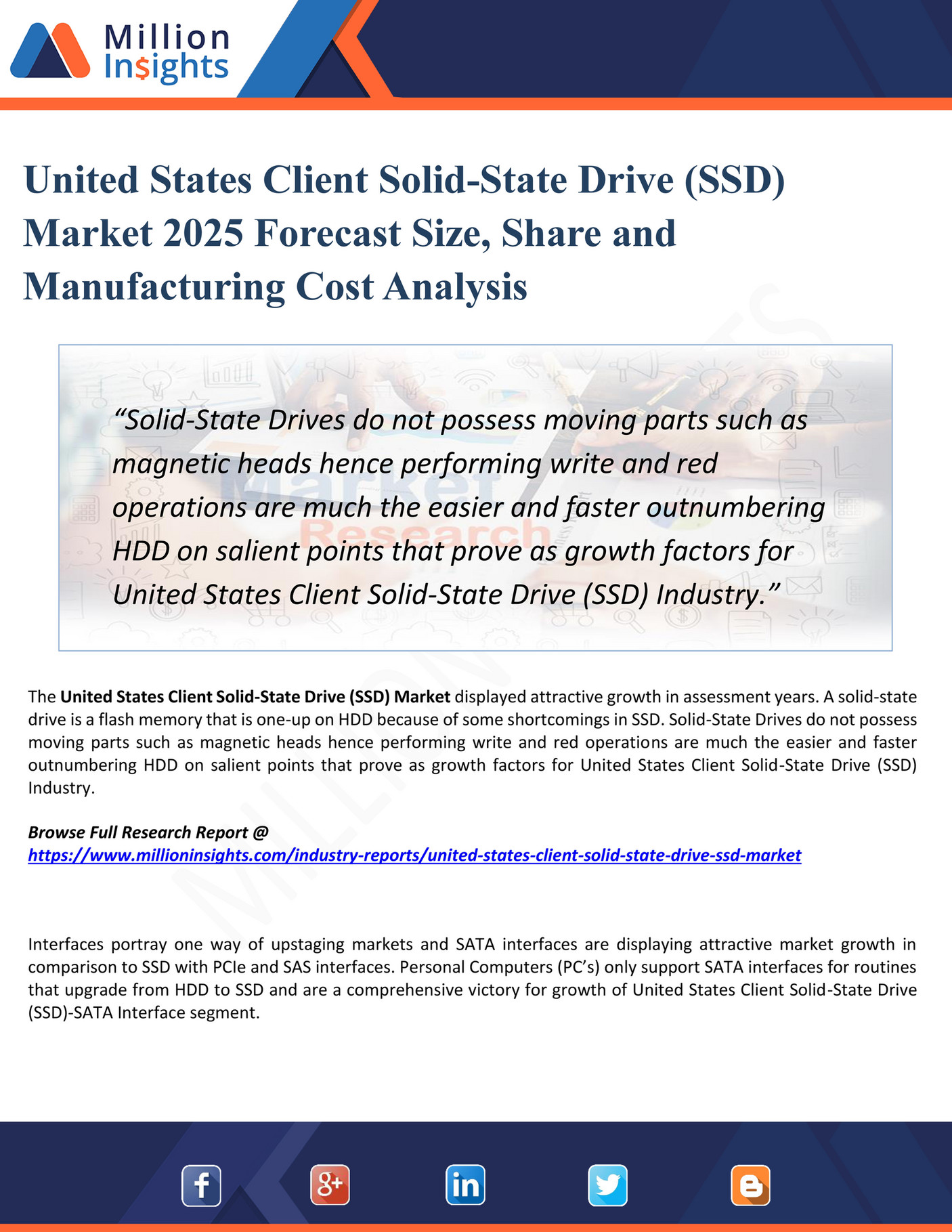 My publications United States Client SolidState Drive (SSD) Market