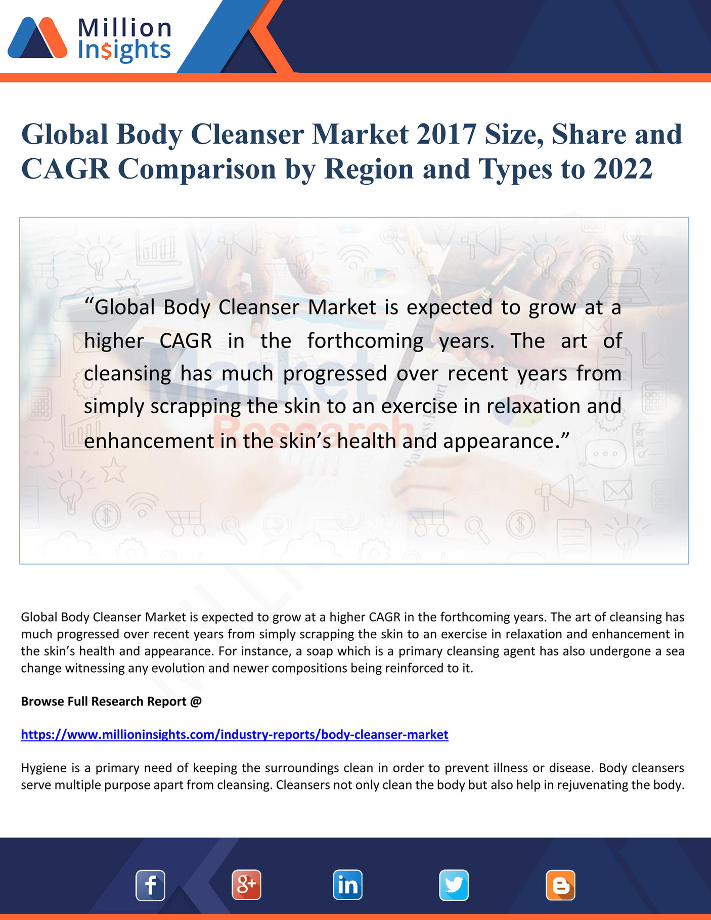 My publications Body Cleanser Market 2017 Size, Share and CAGR