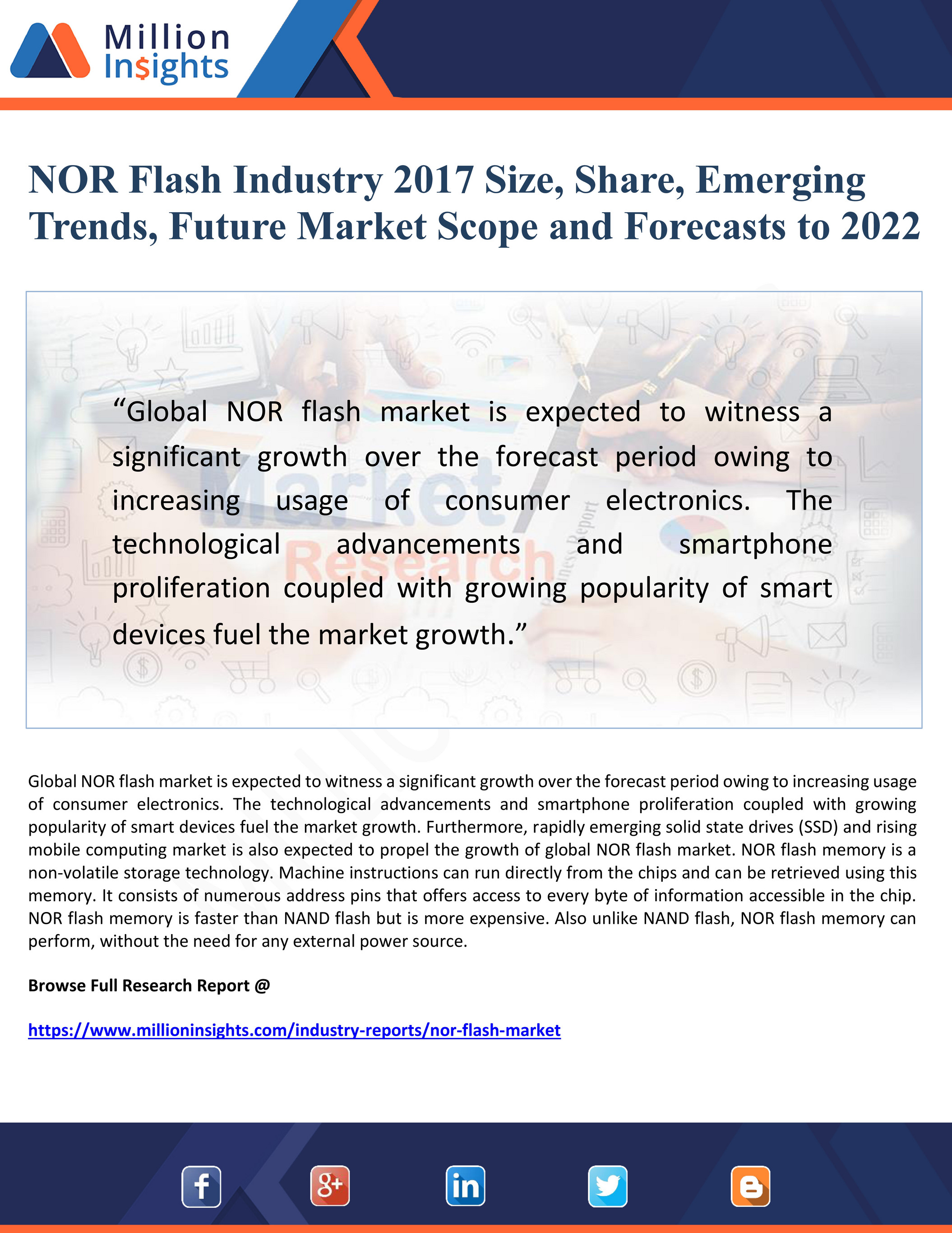 My Publications Nor Flash Industry 17 Size Share Emerging Trends Future Market Scope And Forecasts To 22 Page 1 Created With Publitas Com