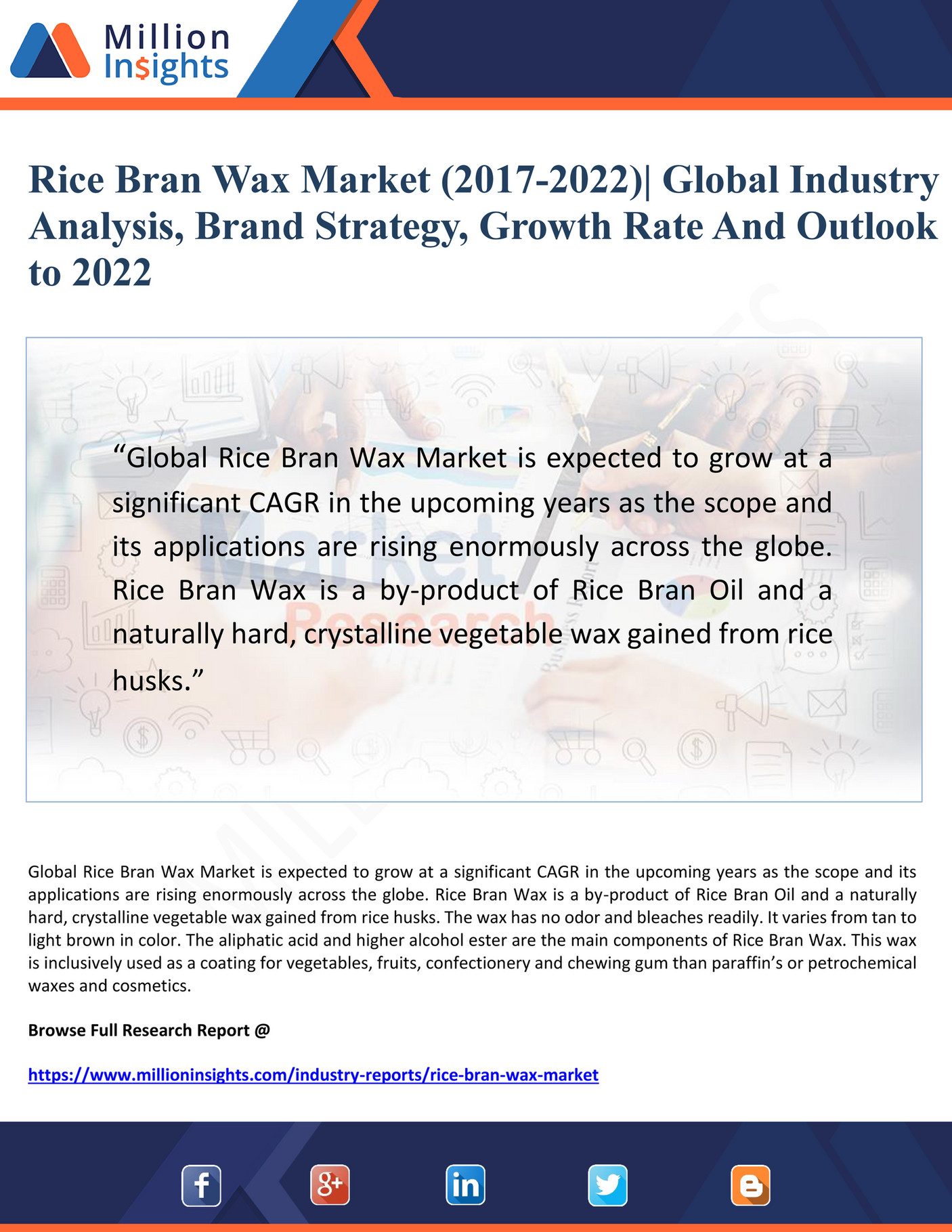 My publications - Rice Bran Wax Market (2017-2022) Global Industry ...