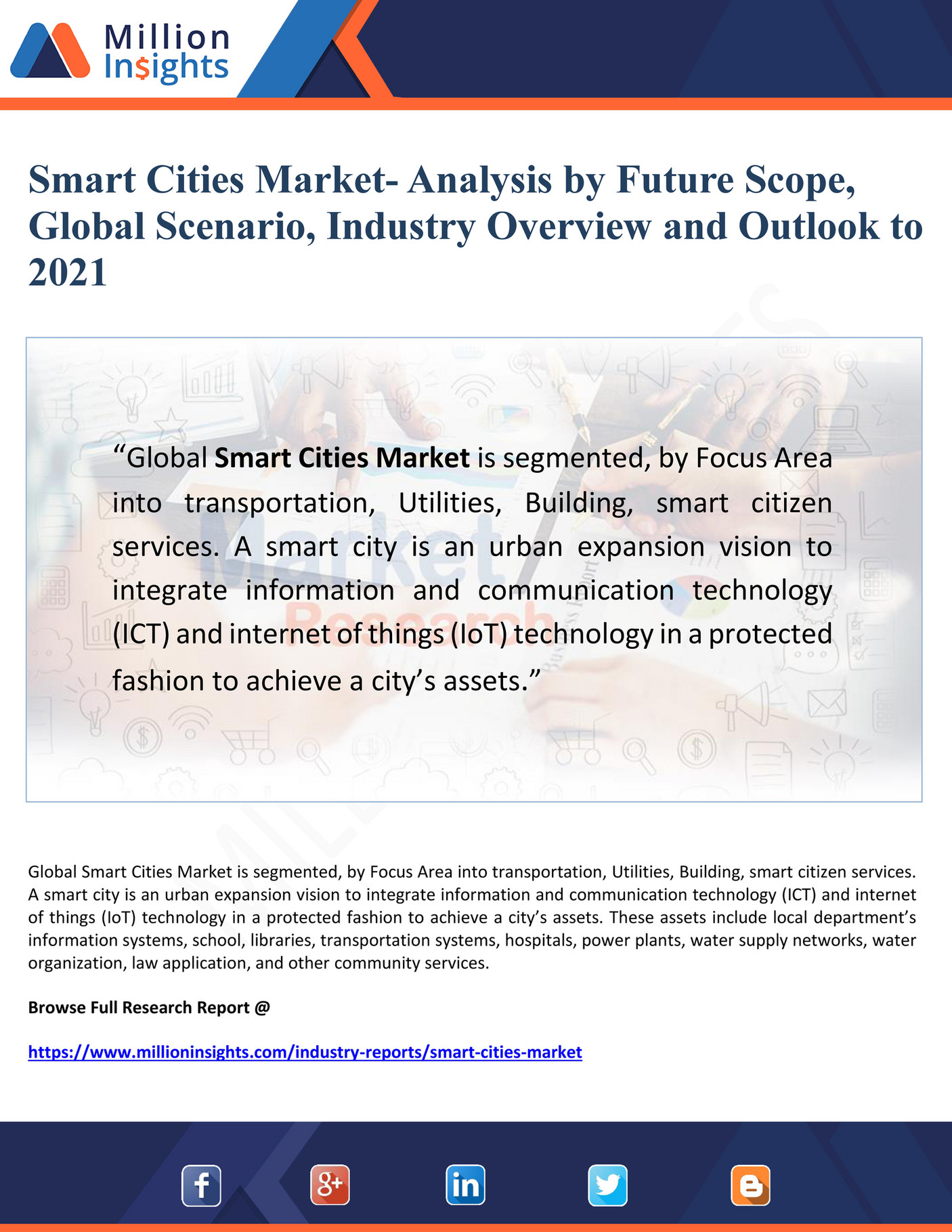 My publications Smart Cities Market Analysis by Future Scope, Global Scenario, Industry