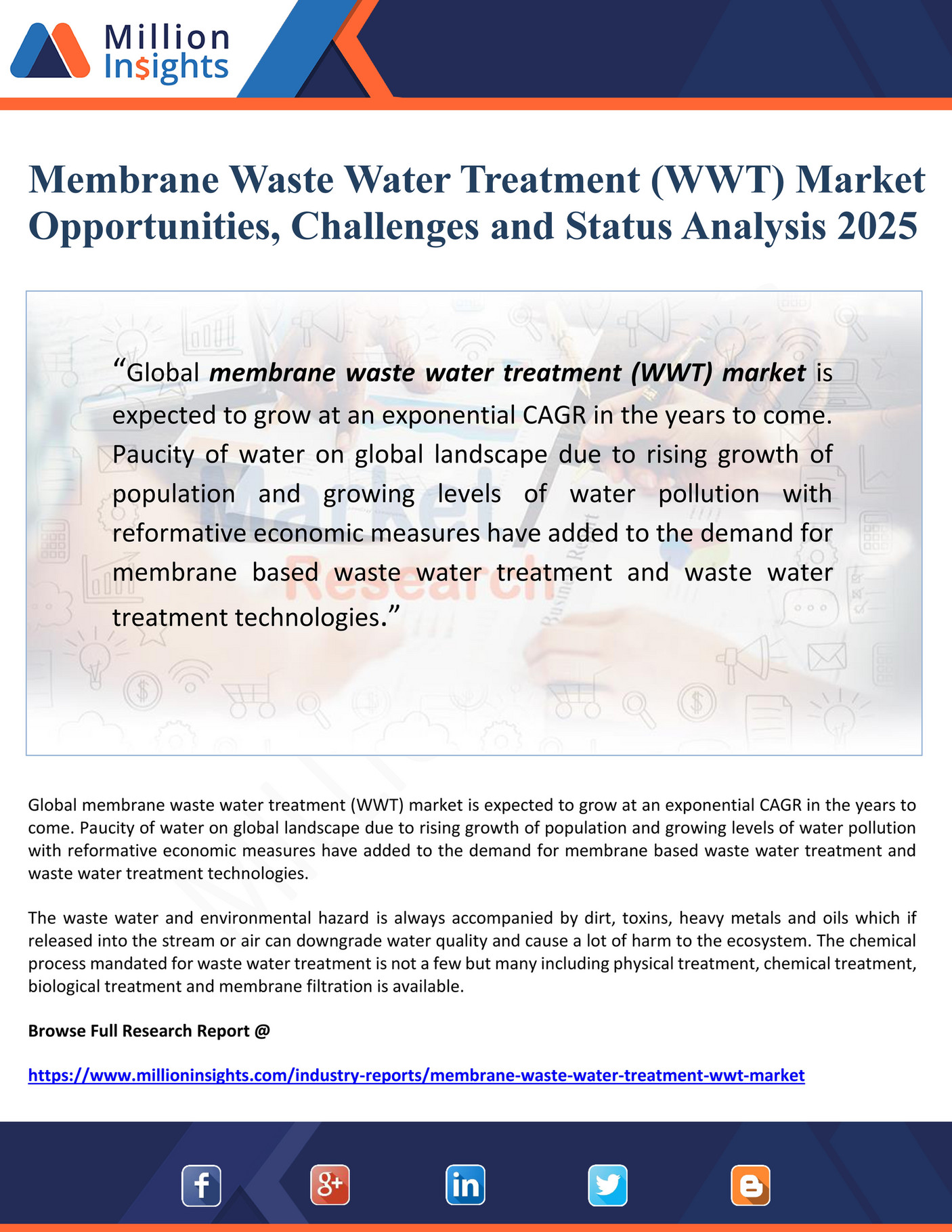 My publications - Membrane Waste Water Treatment (WWT) Market ...