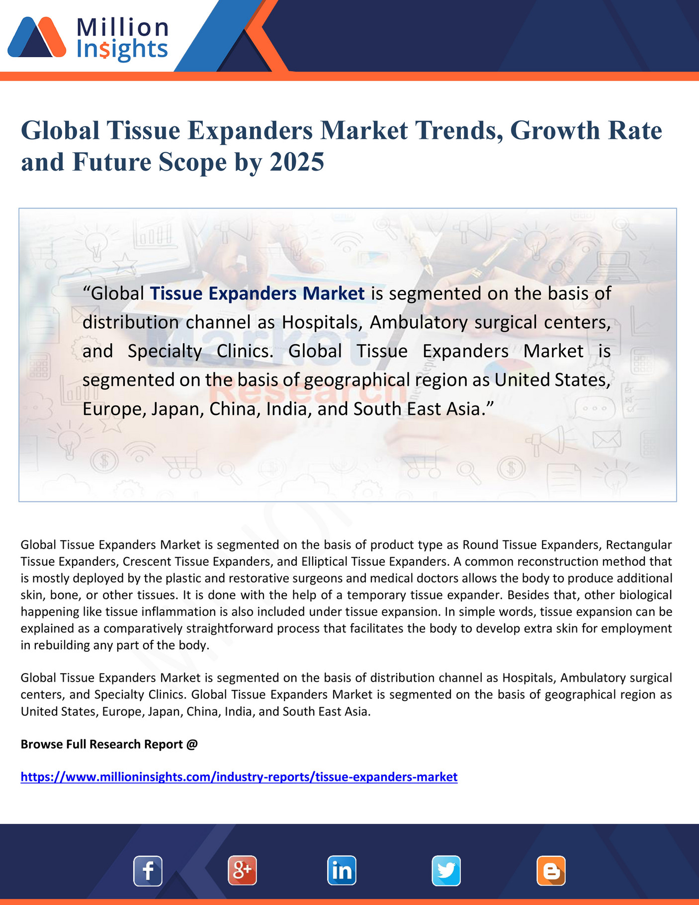 My publications Global Tissue Expanders Market Trends, Growth Rate and Future Scope by 2025