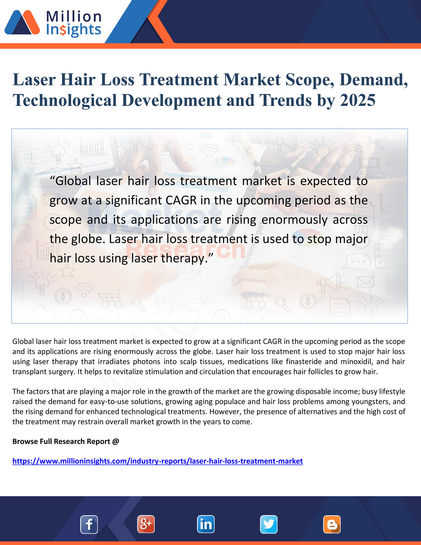 My publications Laser Hair Loss Treatment Market Scope and Demand by