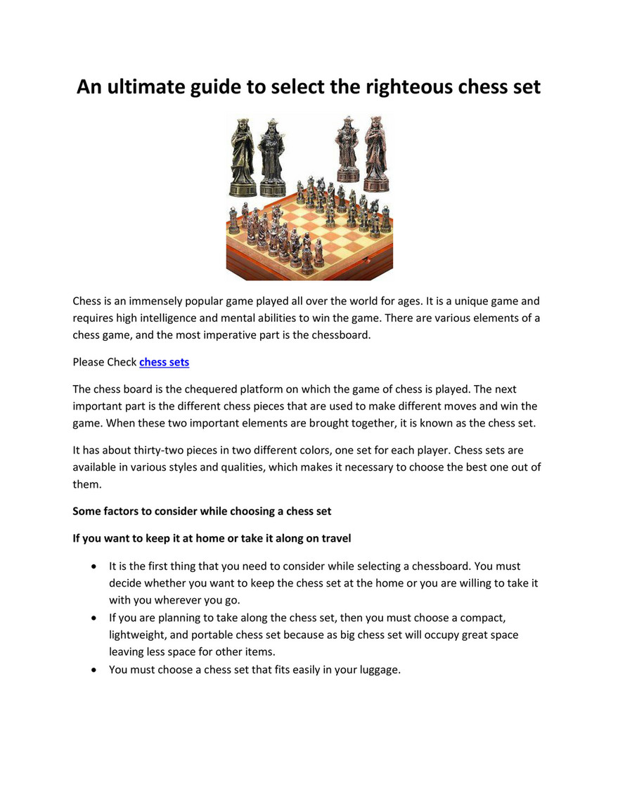 PDF) Chess Rules - The Ultimate Guide for Beginners