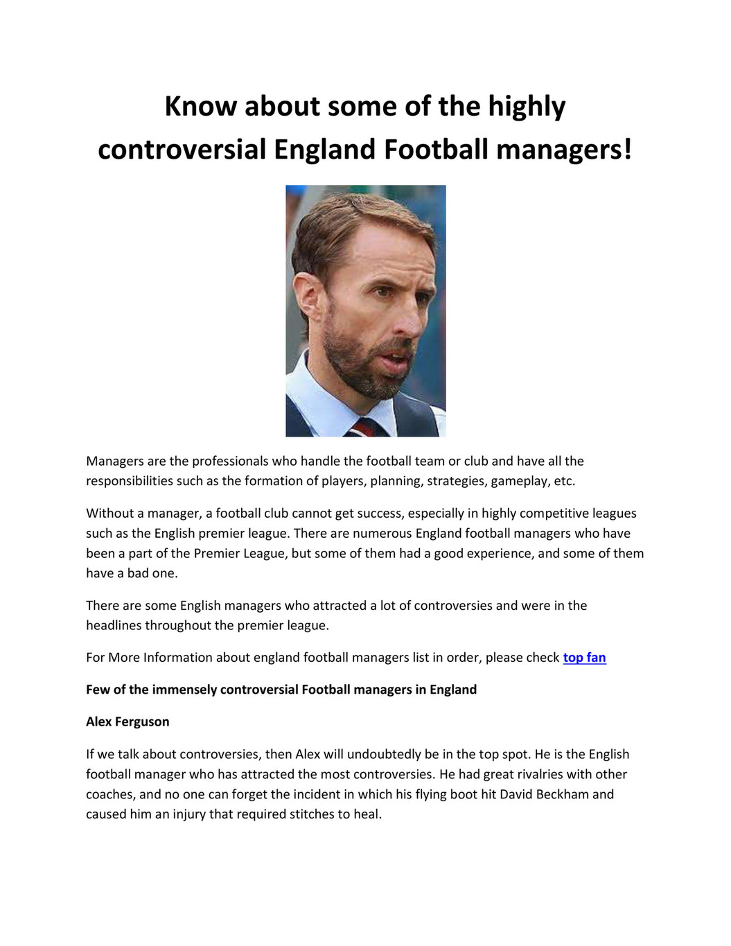 My publications -  Know-about-some-of-the-highly-controversial-England-Football-managers -  Page 1 - Created with 