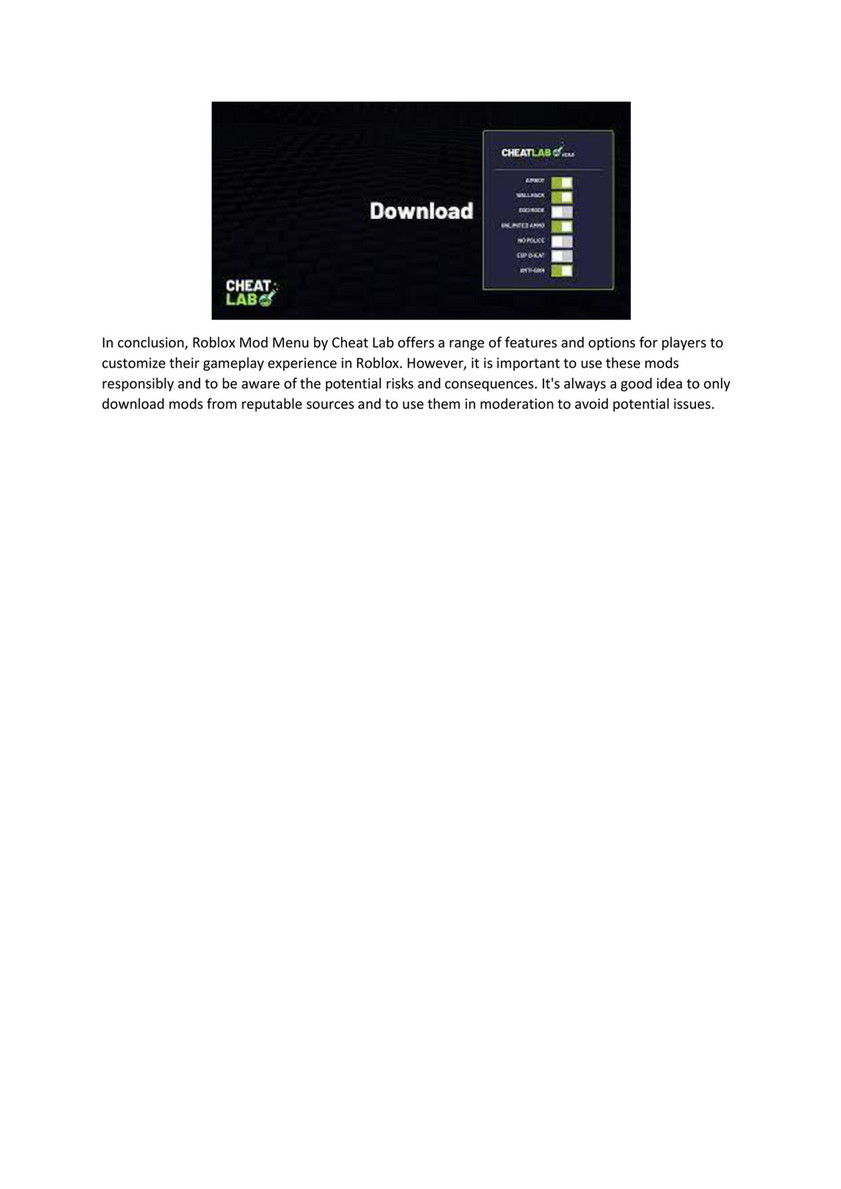 My publications - Roblox-Mod-Menu-by-Cheat-Lab-The-Ultimate-Gaming-Advantage  - Page 2 - Created with Publitas.com