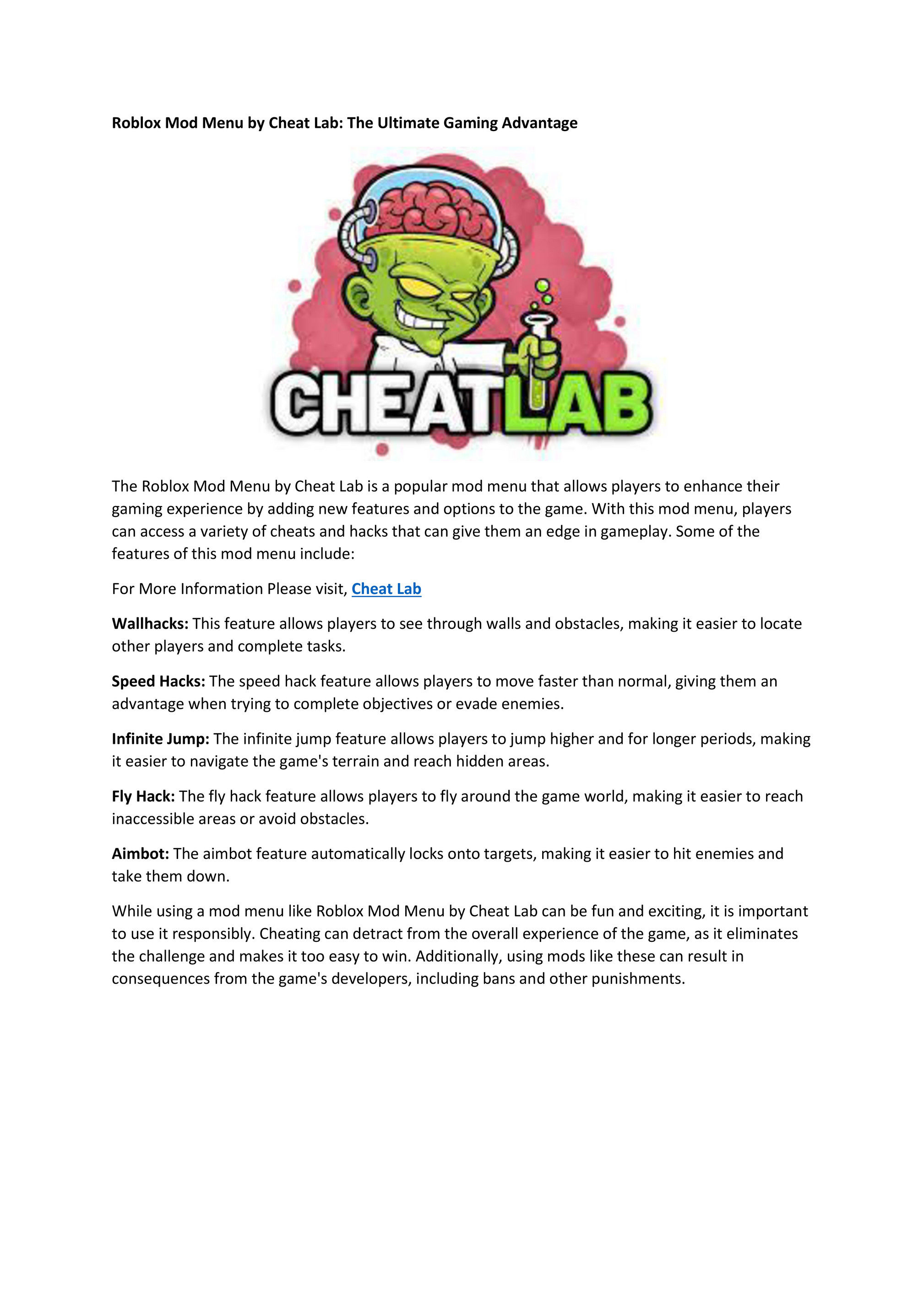 My publications - Roblox-Mod-Menu-by-Cheat-Lab-The-Ultimate-Gaming