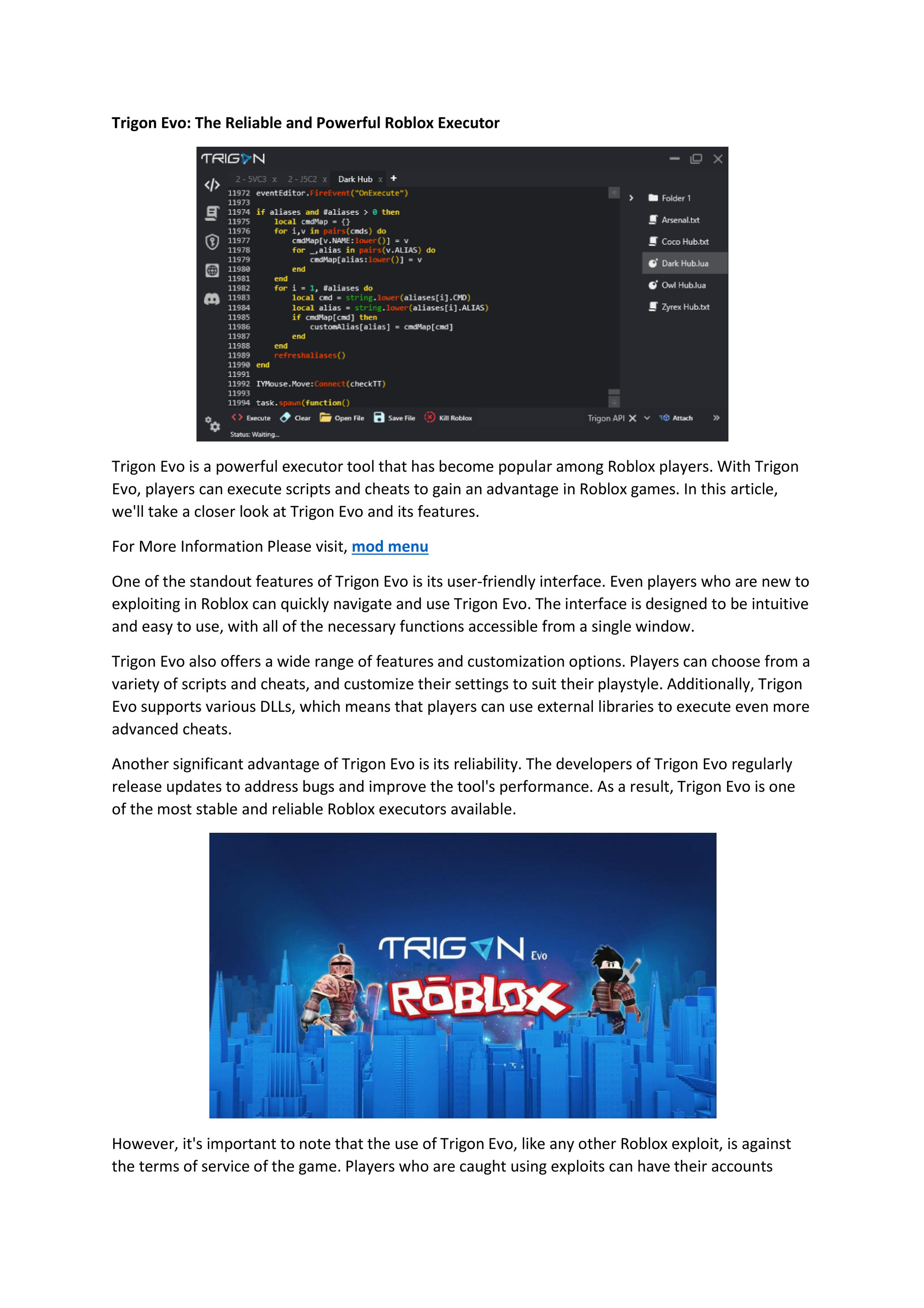 My publications - Trigon-Evo-The-Reliable-and-Powerful-Roblox-Executor -  Page 1 - Created with Publitas.com
