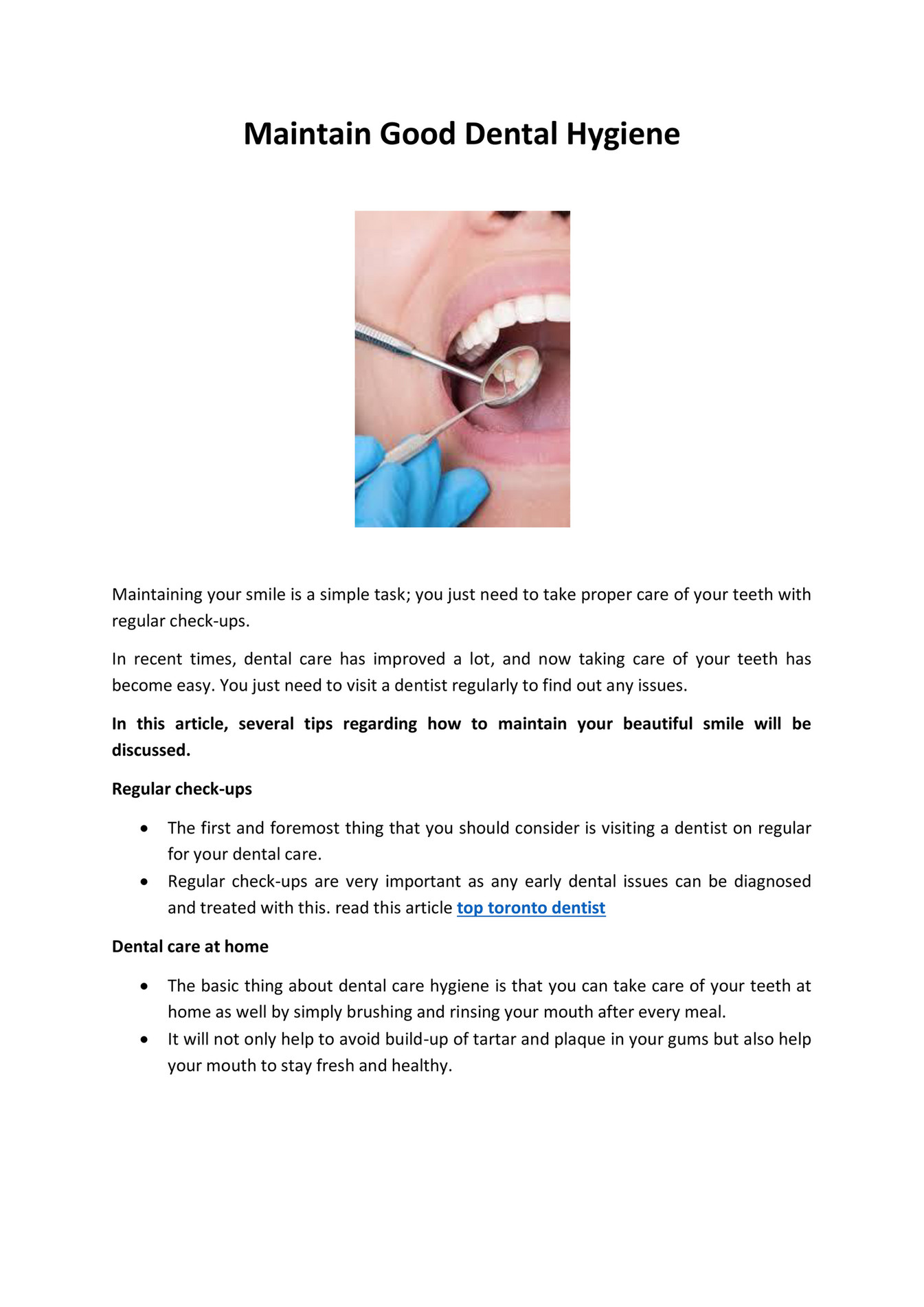 My publications MaintainGoodDentalHygiene Page 1 Created with