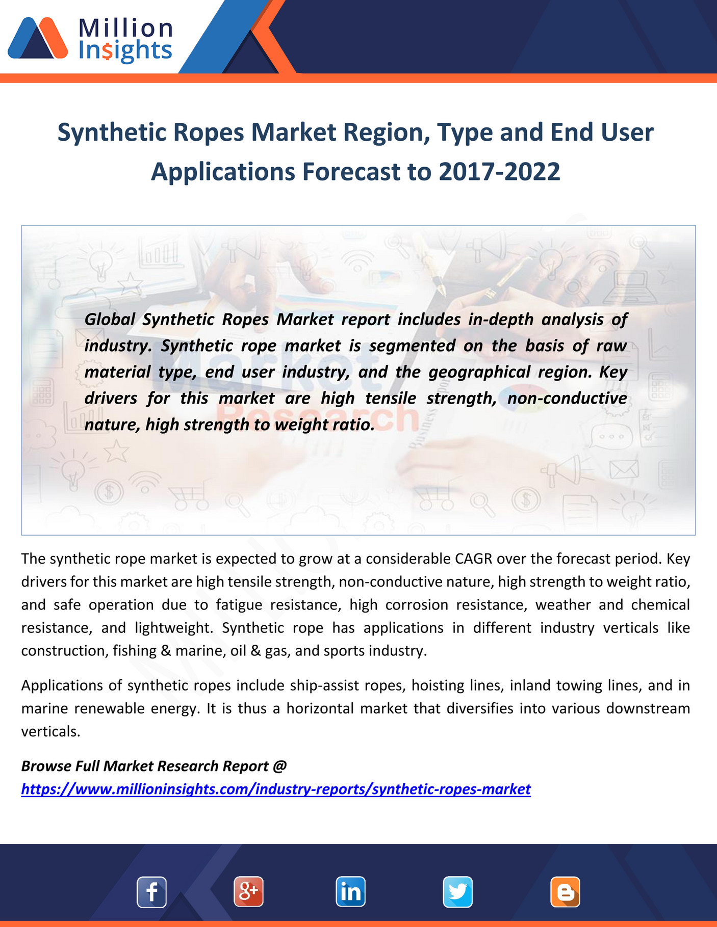 Million Insight Synthetic Ropes Market Region, Type and End User