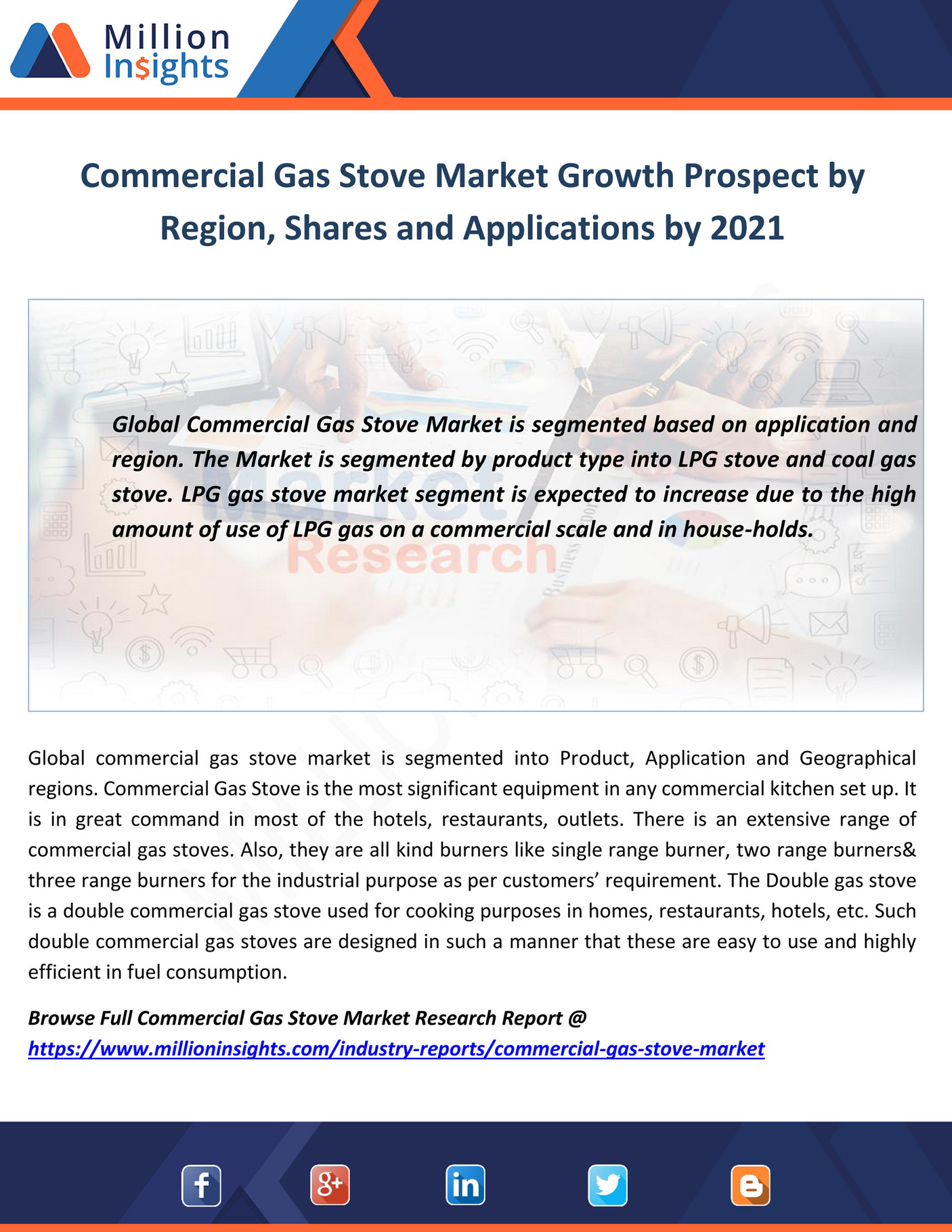 Million Insight Commercial Gas Stove Market Growth Prospect by Region