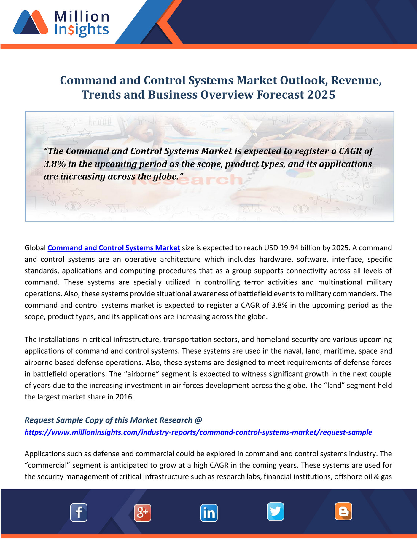 Million Insight Command and Control Systems Market Outlook, Revenue