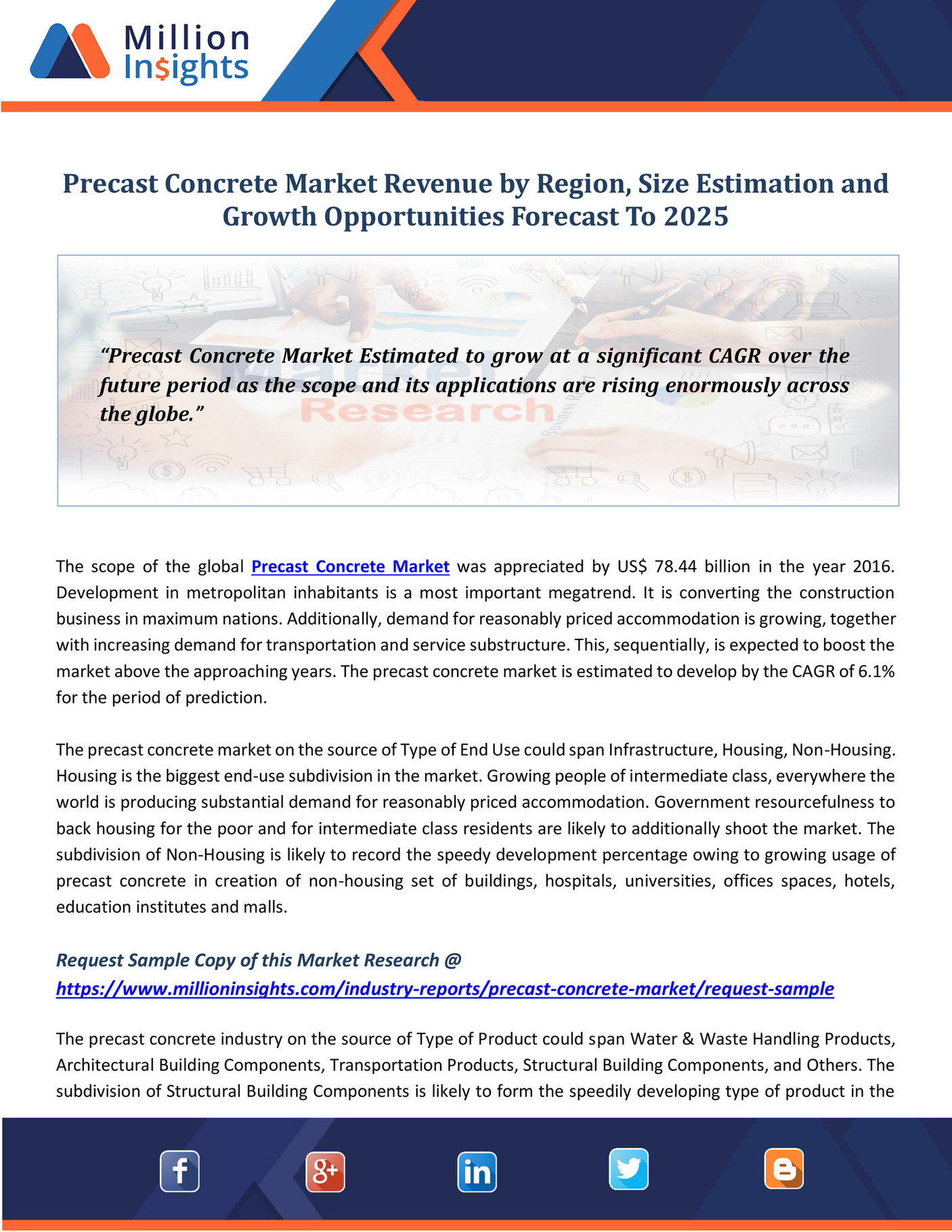 Million Insight Precast Concrete Market Revenue by Region, Size
