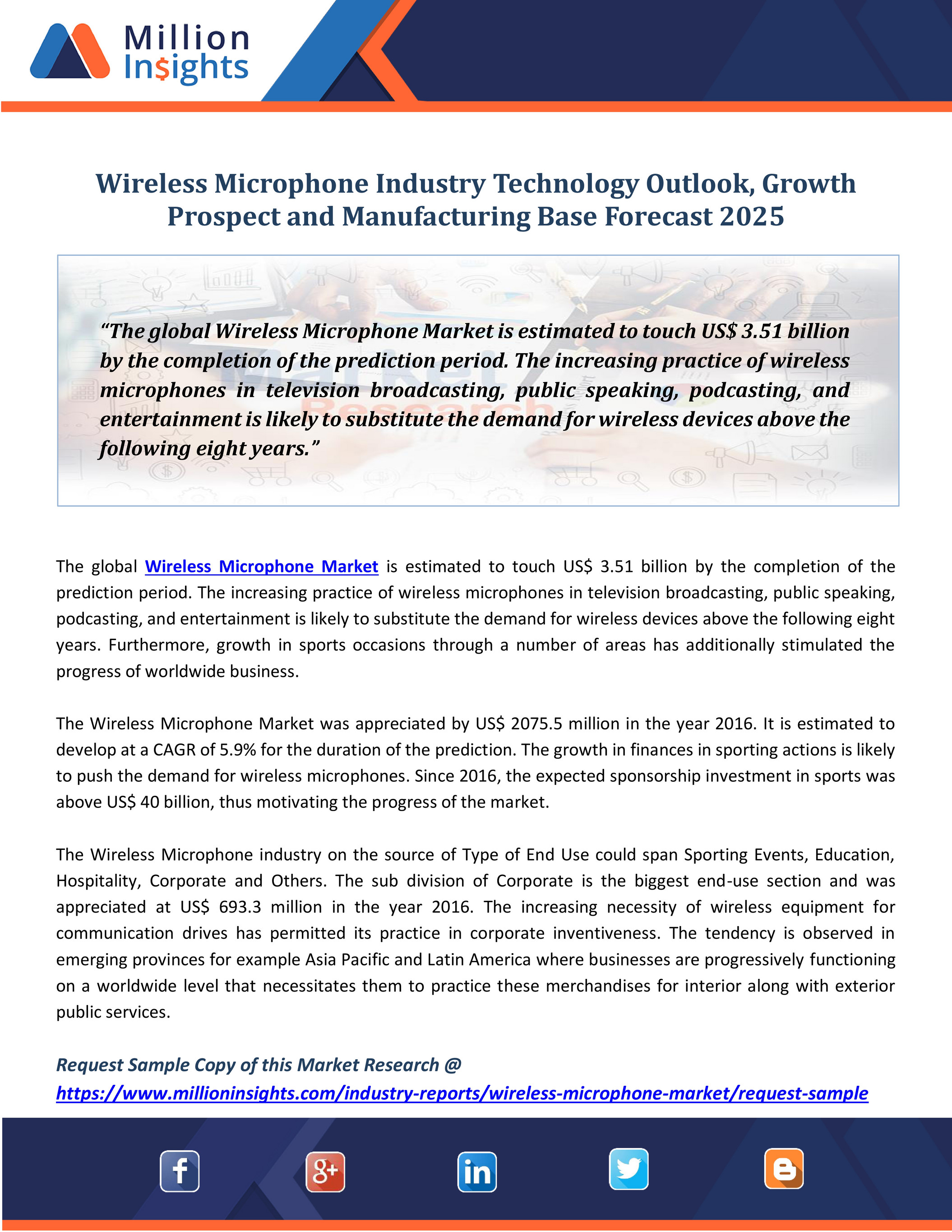 Million Insight Wireless Microphone Industry Technology Outlook