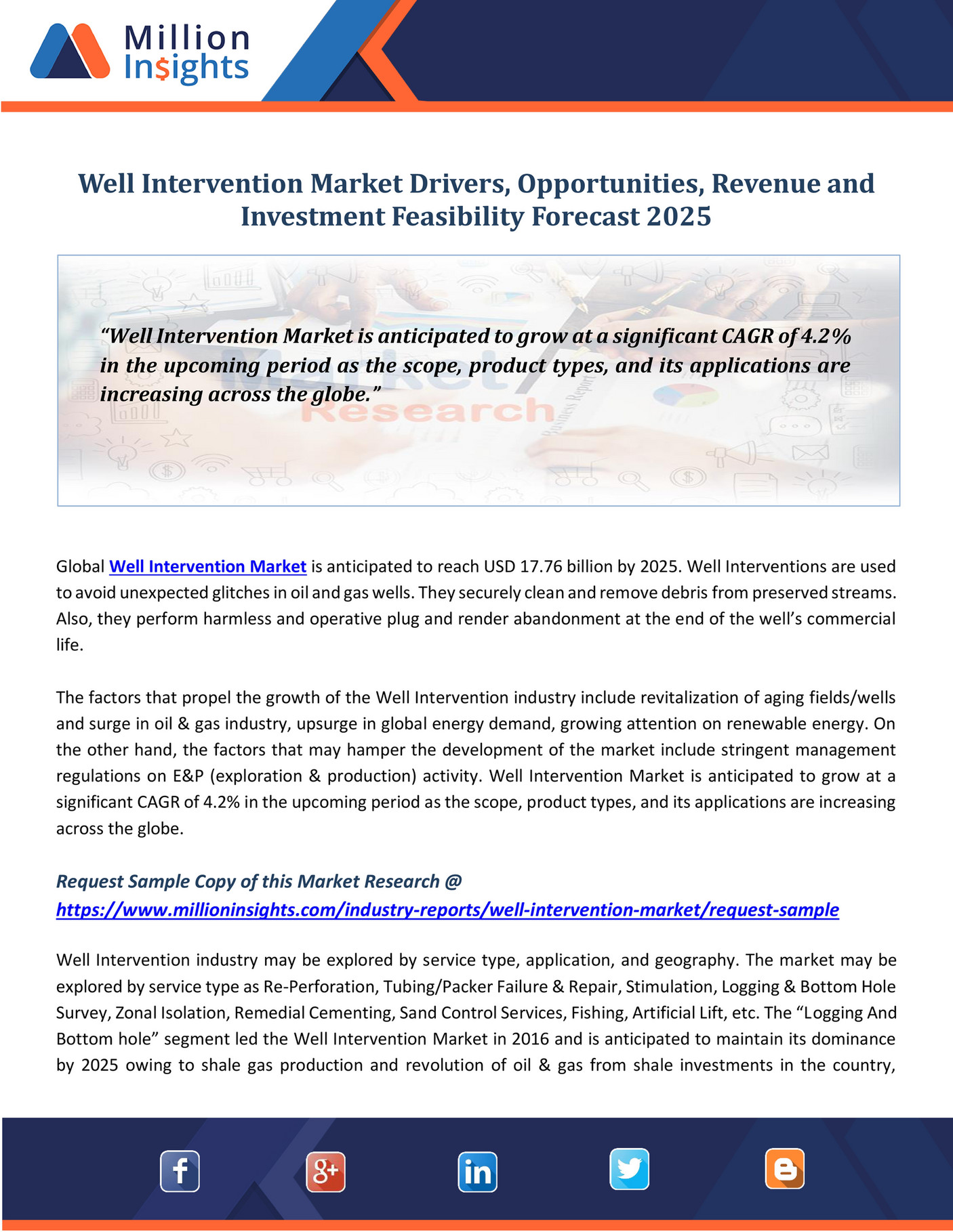 Million Insight Well Intervention Market Drivers, Opportunities