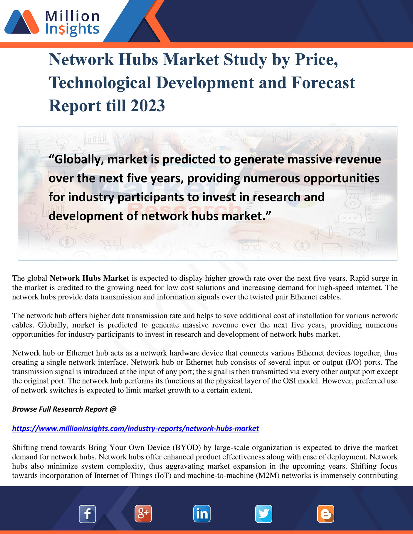 Million Insights Network Hubs Market Study by Price, Technological