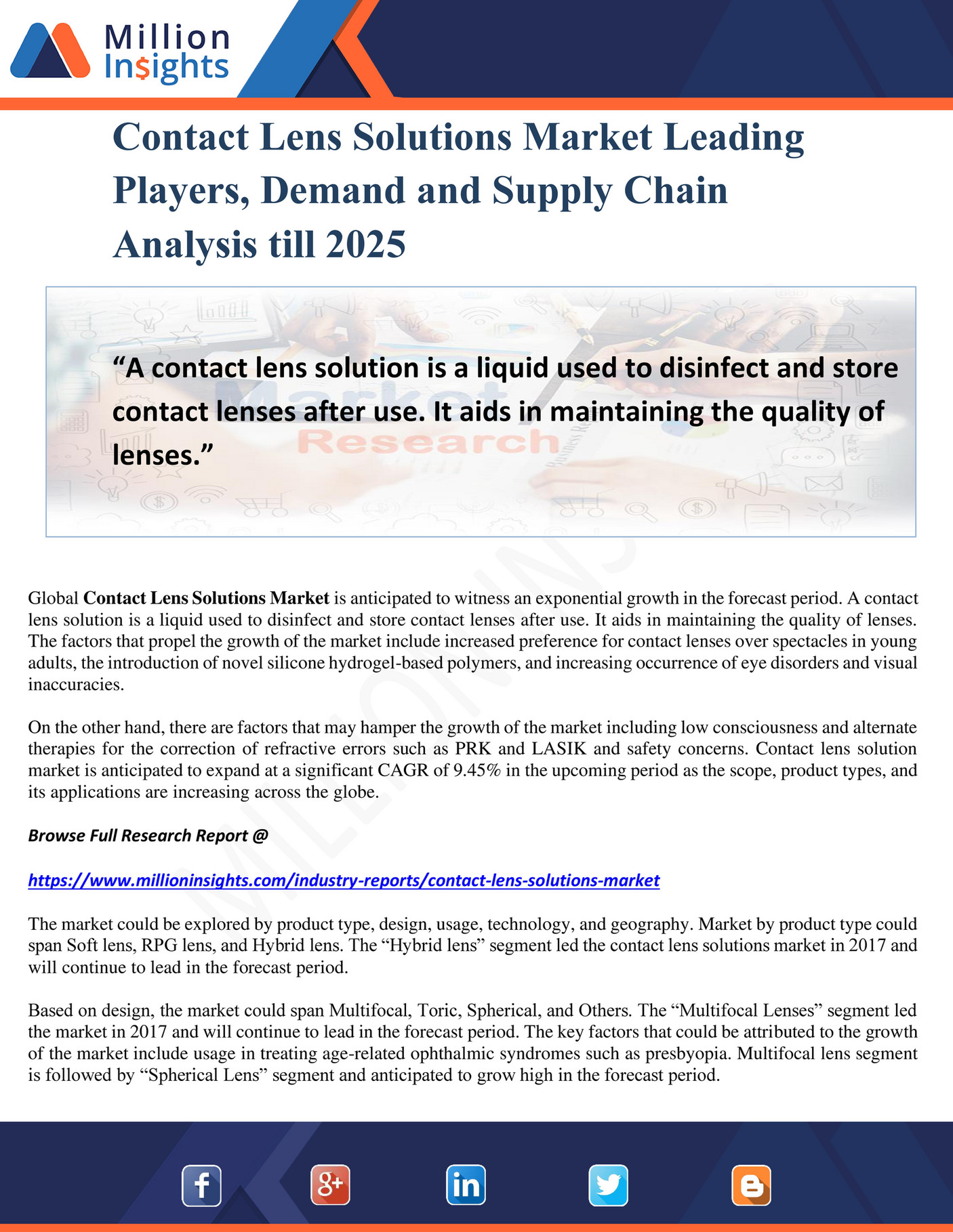 Million Insights Contact Lens Solutions Market Leading Players