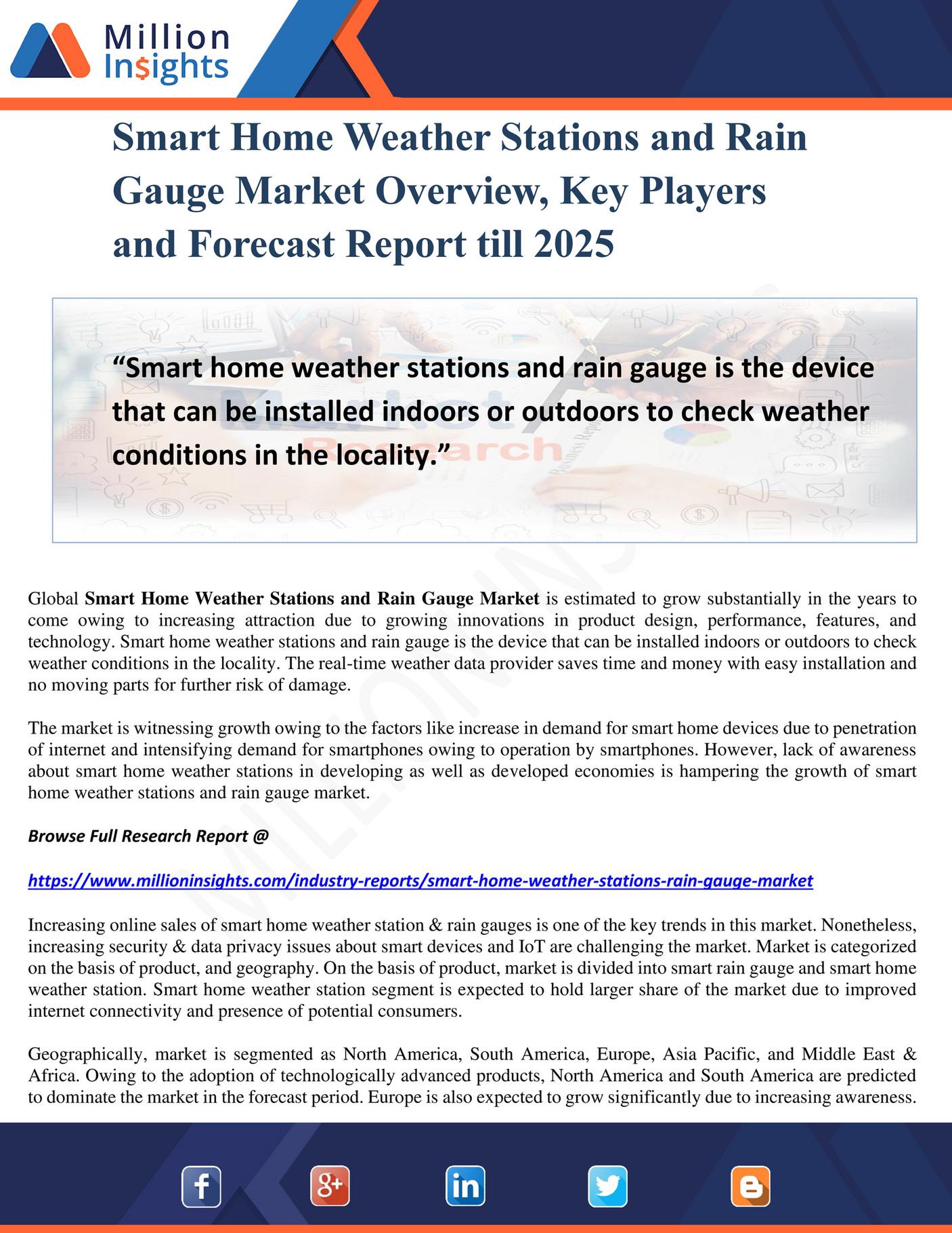 Million Insights Smart Home Weather Stations and Rain Gauge Market