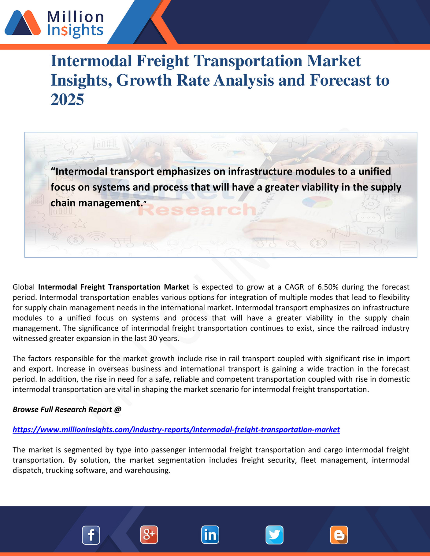 Million Insights Intermodal Freight Transportation Market Insights