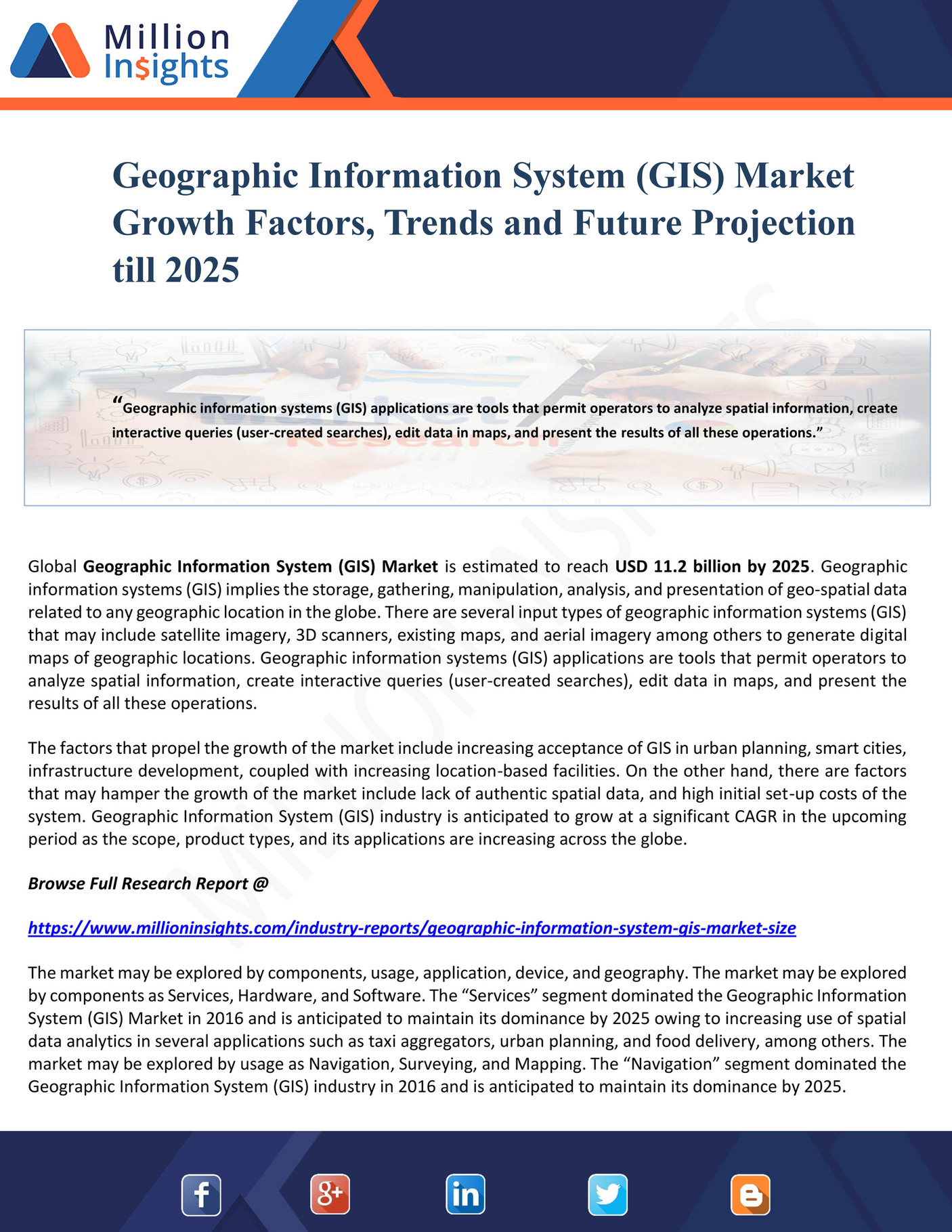 Million Insights Geographic Information System (GIS) Market Growth