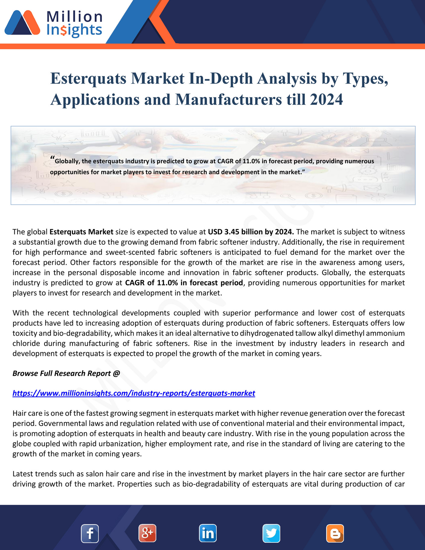 Million Insights - Esterquats Market In-Depth Analysis By Types ...