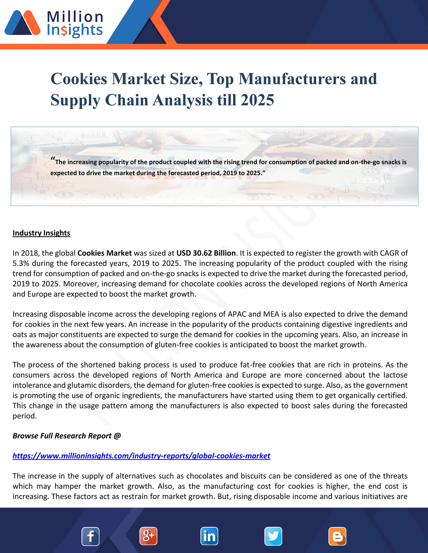 Million Insights Cookies Market Size, Top Manufacturers and Supply