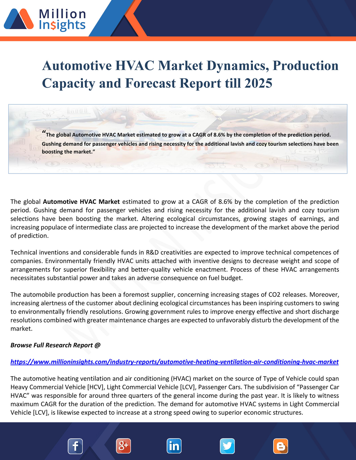 Million Insights Automotive HVAC Market Dynamics, Production Capacity