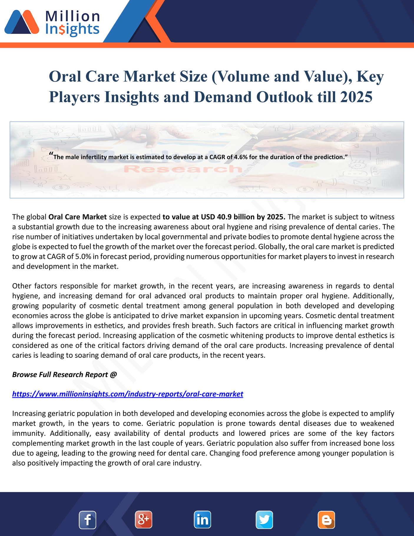 Million Insights Oral Care Market Size (Volume and Value), Key