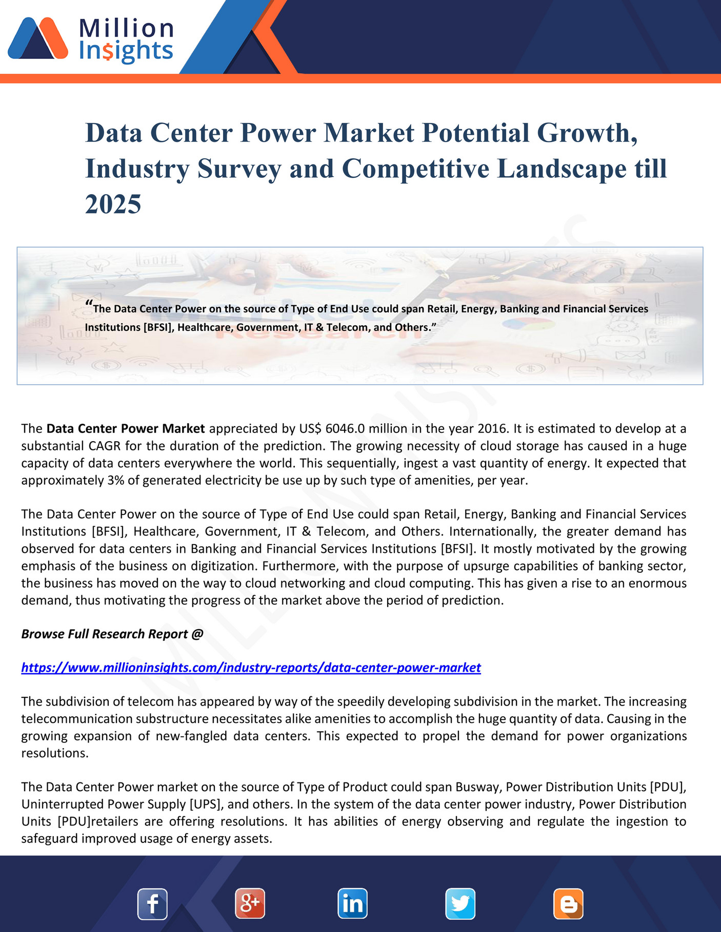 Million Insights Data Center Power Market Potential Growth Industry Survey And Competitive Million Insights Data Center Power Market Potential Growth Industry Survey And Competitive