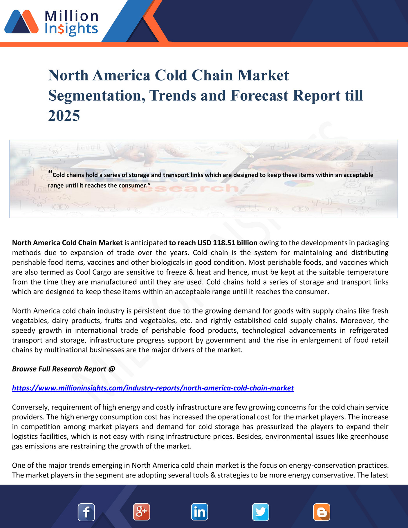 Million Insights North America Cold Chain Market Segmentation, Trends