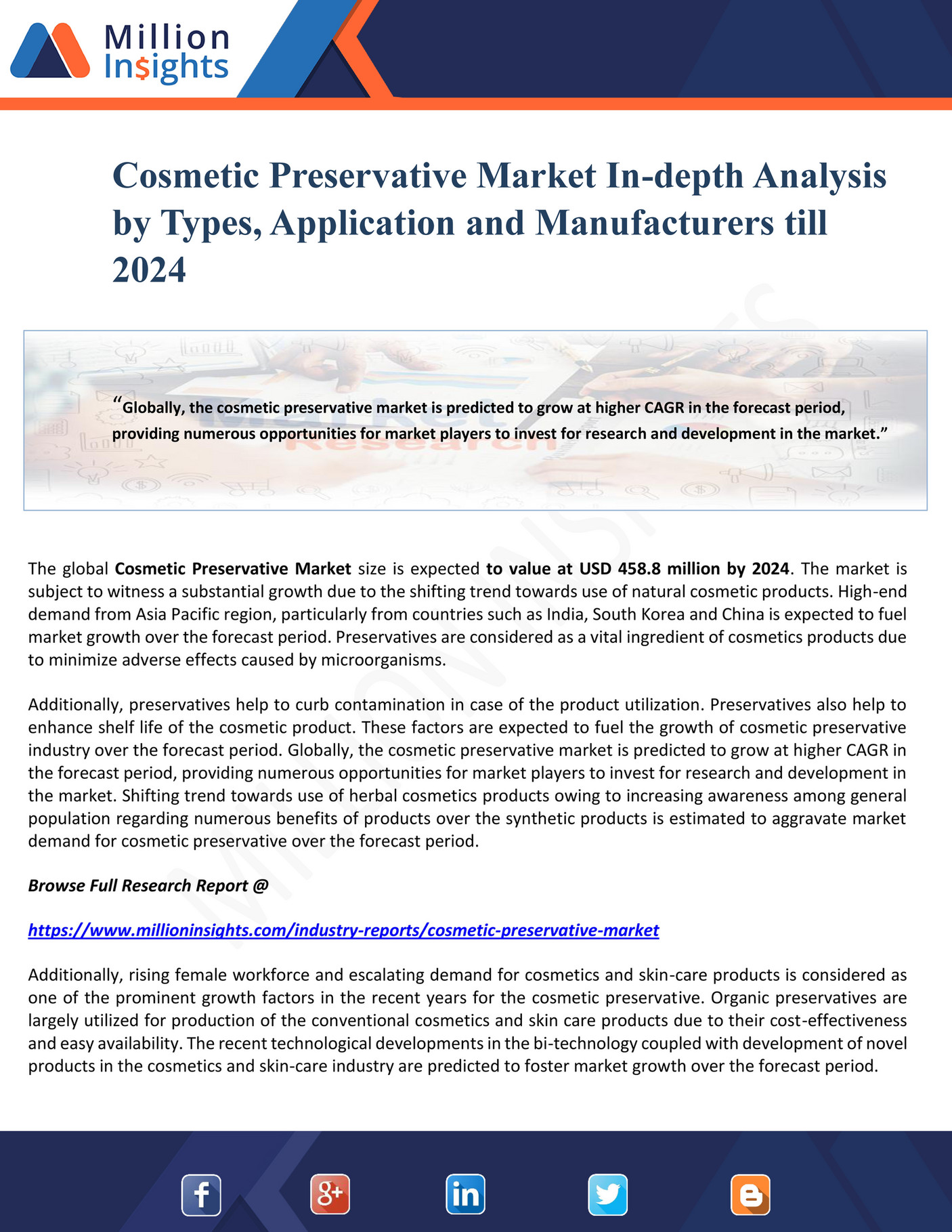 Million Insights - Cosmetic Preservative Market In-depth Analysis By ...