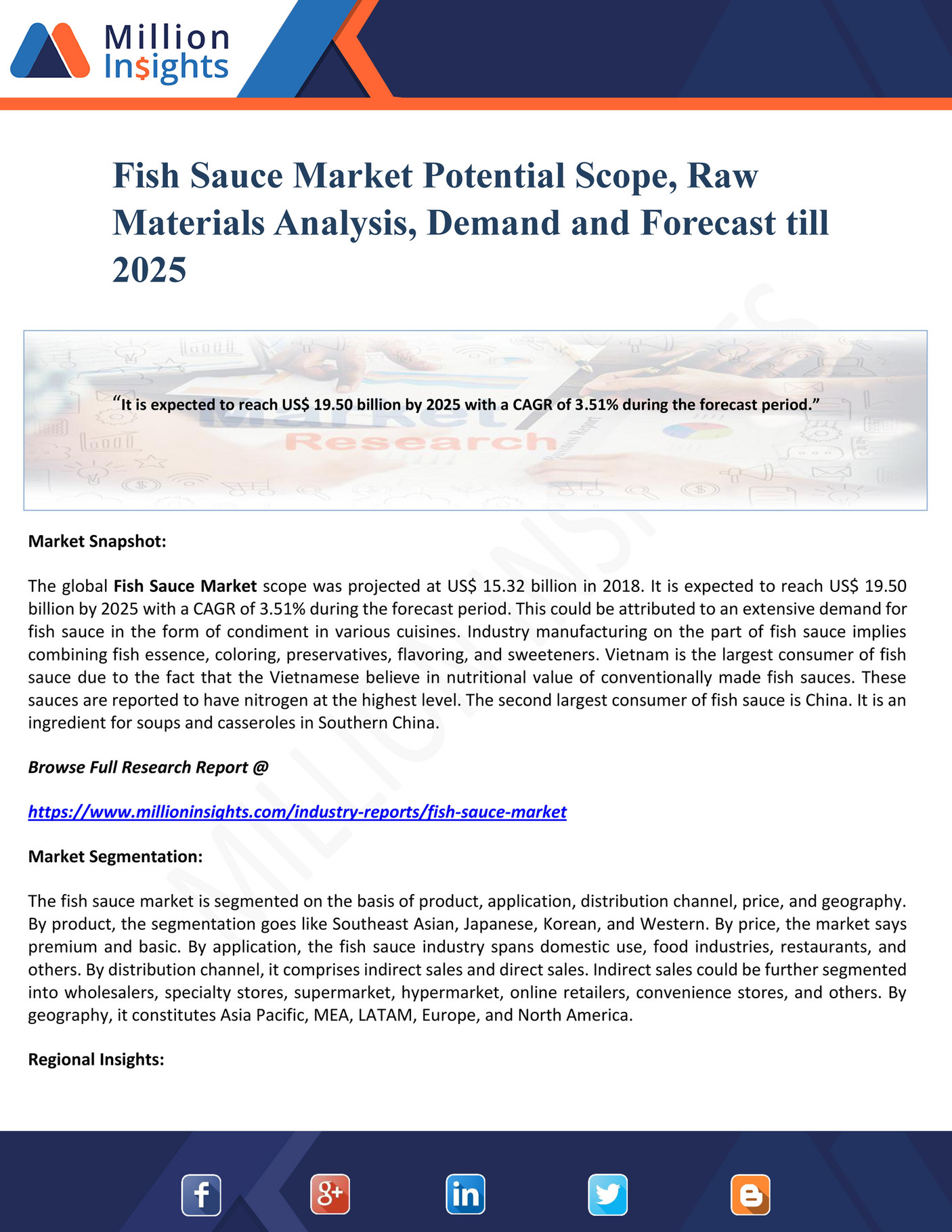 Million Insights Fish Sauce Market Potential Scope, Raw Materials