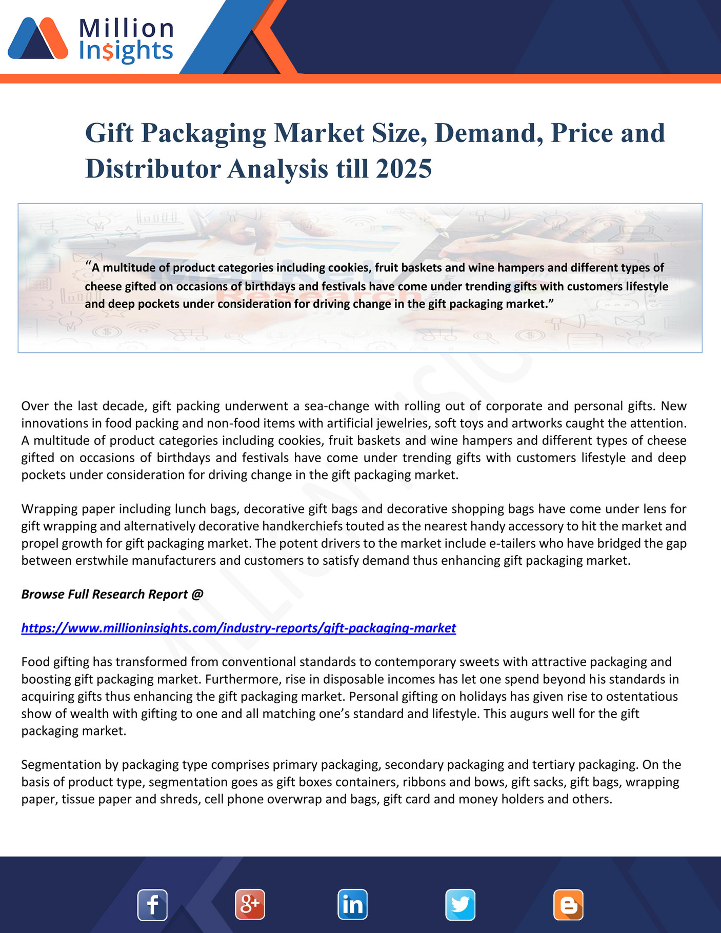 Million Insights Gift Packaging Market Size Demand Price And