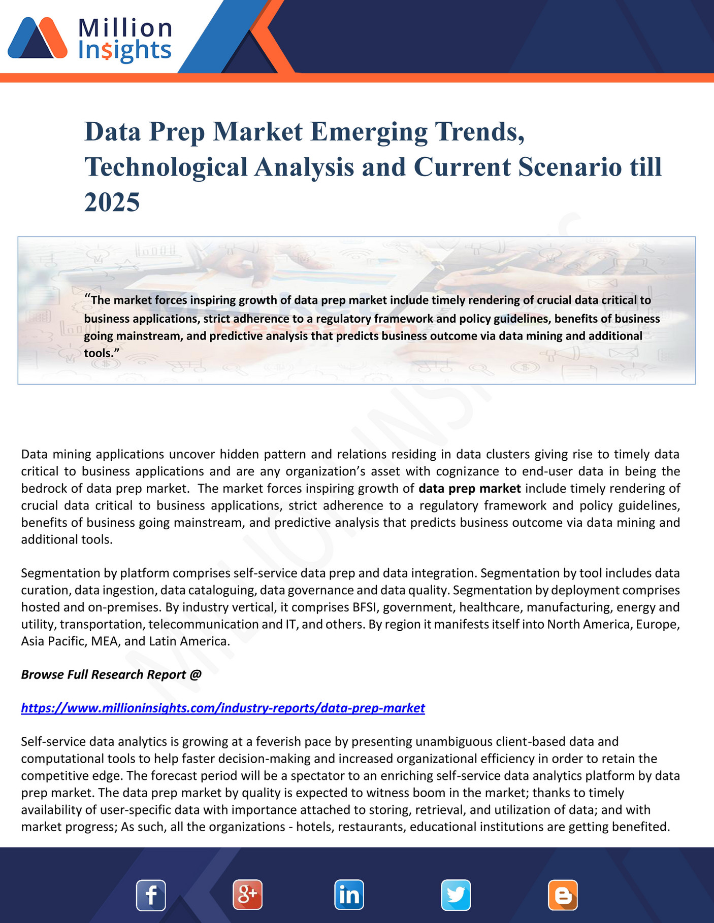 Million Insights Data Prep Market Emerging Trends, Technological