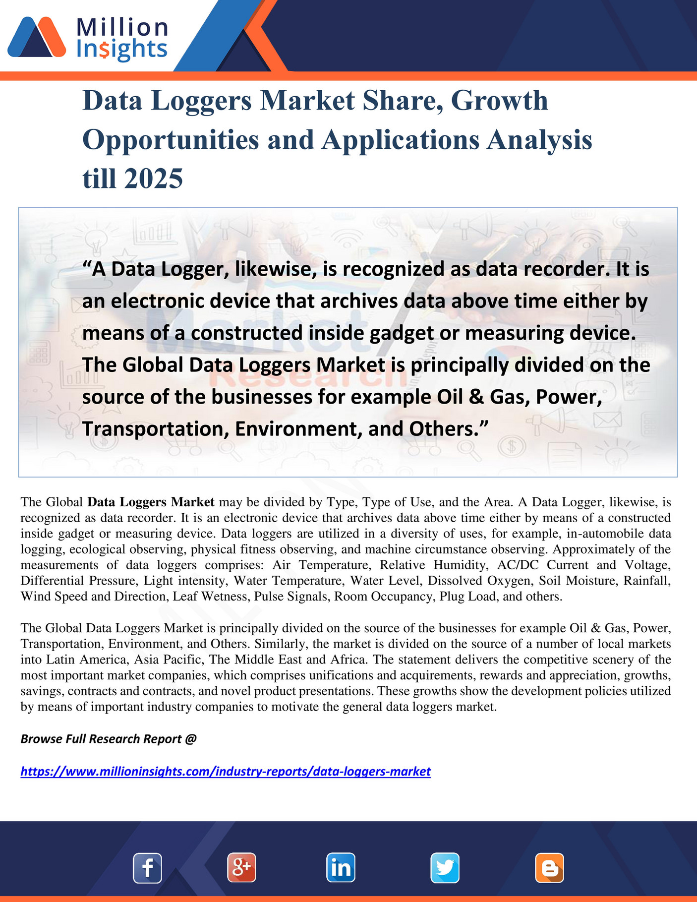 Million Insights Data Loggers Market Share, Growth Opportunities and