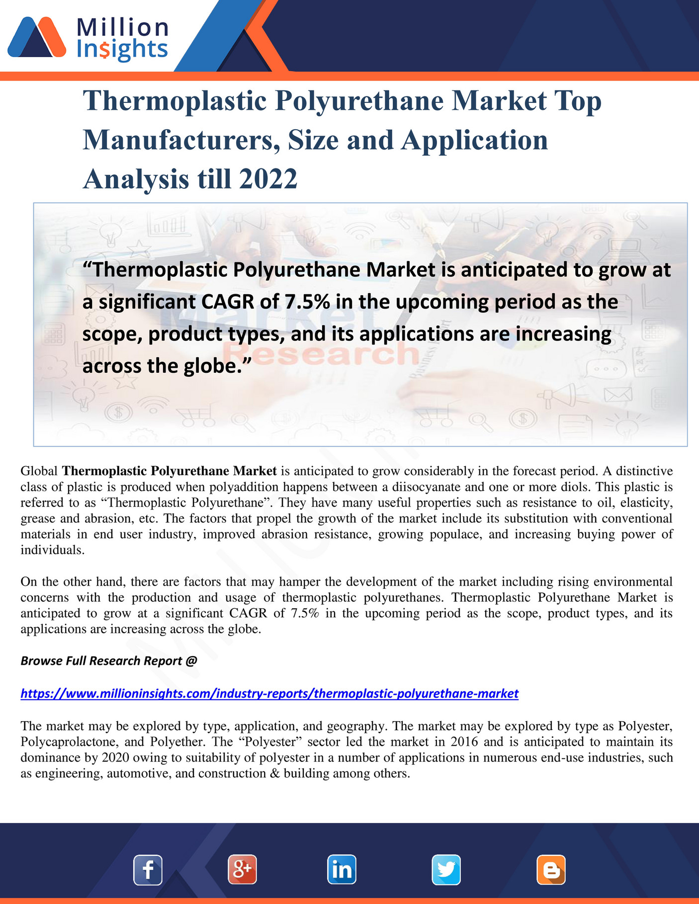 Million Insights Thermoplastic Polyurethane Market Top Manufacturers 