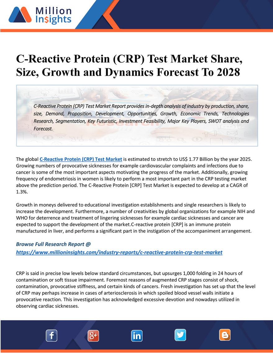 Trending Market Updates C Reactive Protein Crp Test Market