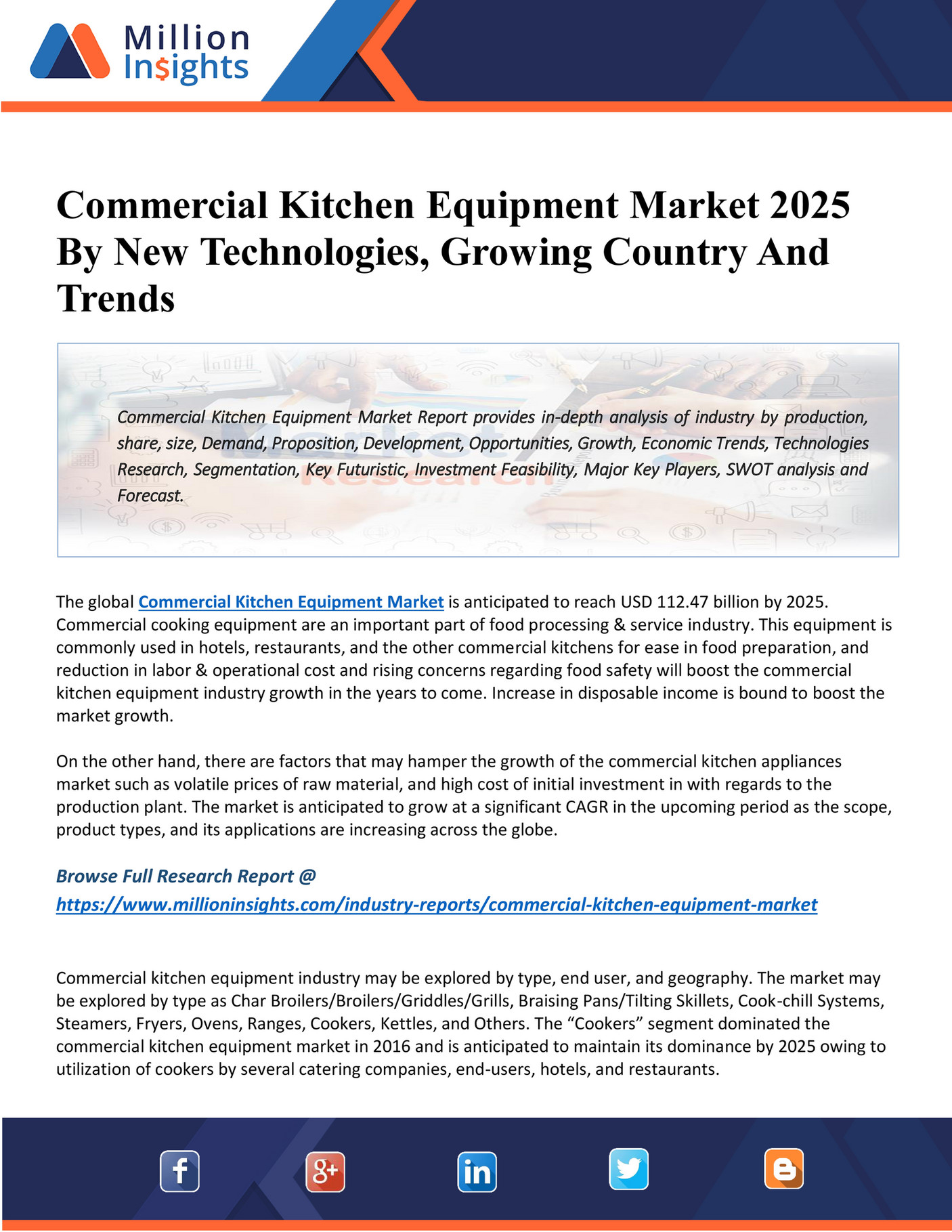 Market Hub Commercial Kitchen Equipment Market Size, Share, Trends