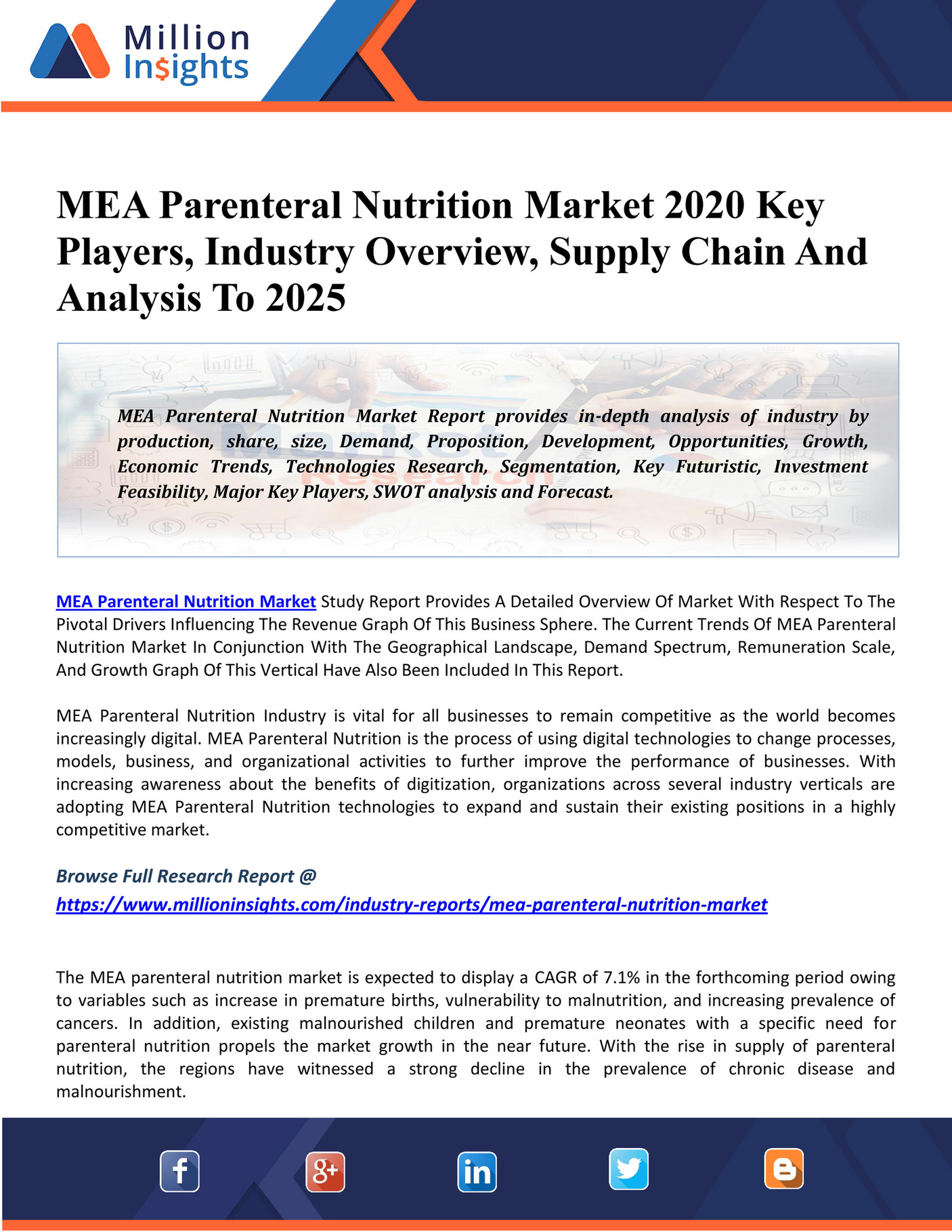 Market Hub MEA Parenteral Nutrition Market Share, Revenue, Drivers