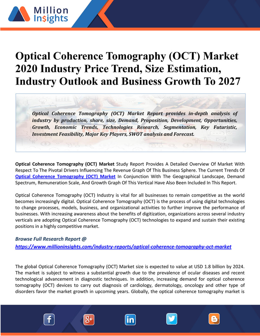 Market Hub - Optical Coherence Tomography (OCT) Market Size Estimation,  Industry Share, Business Analysis, Key Players, Growth - Page 1 - Created  with Publitas.com
