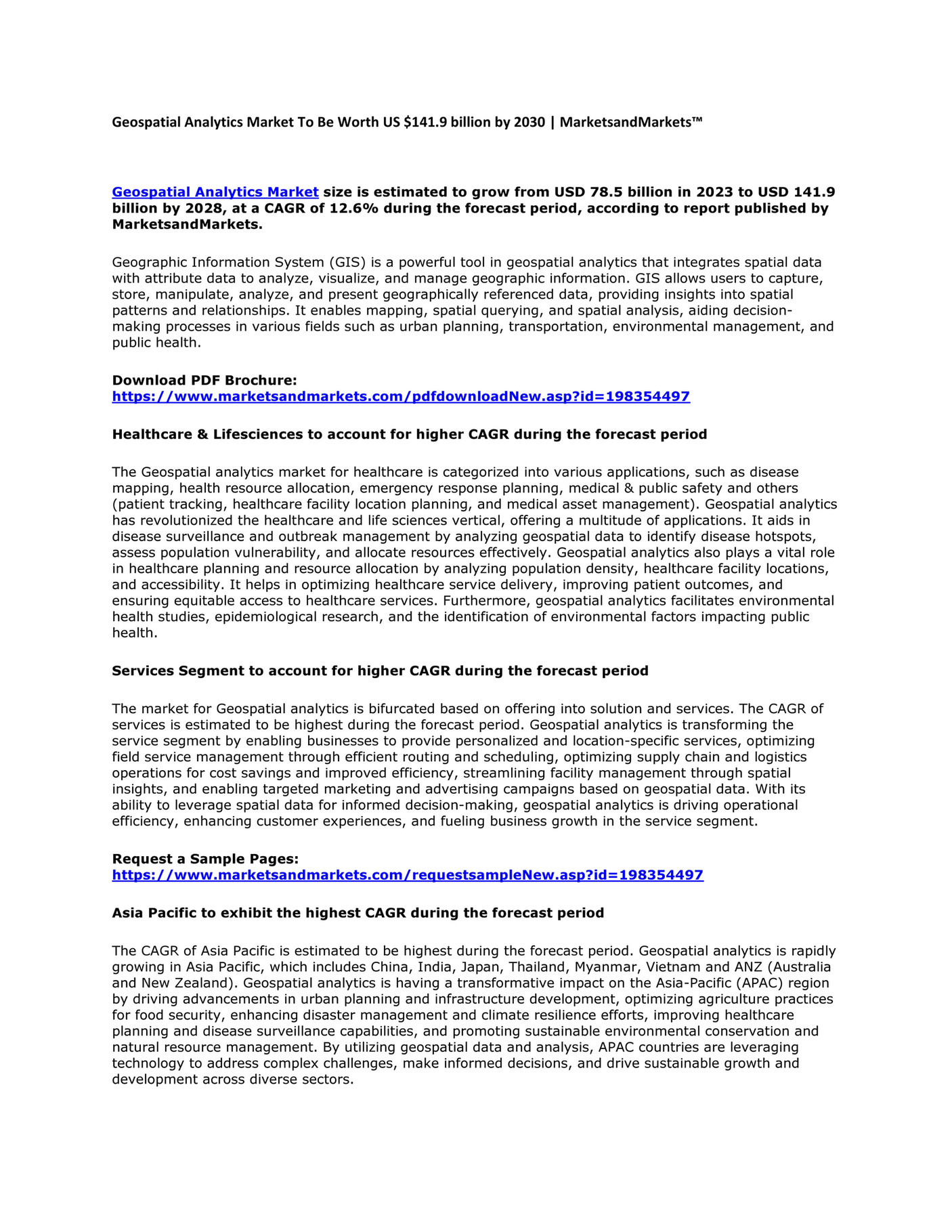 Market Hub Geospatial Analytics Market To 2030 Industry Outlook